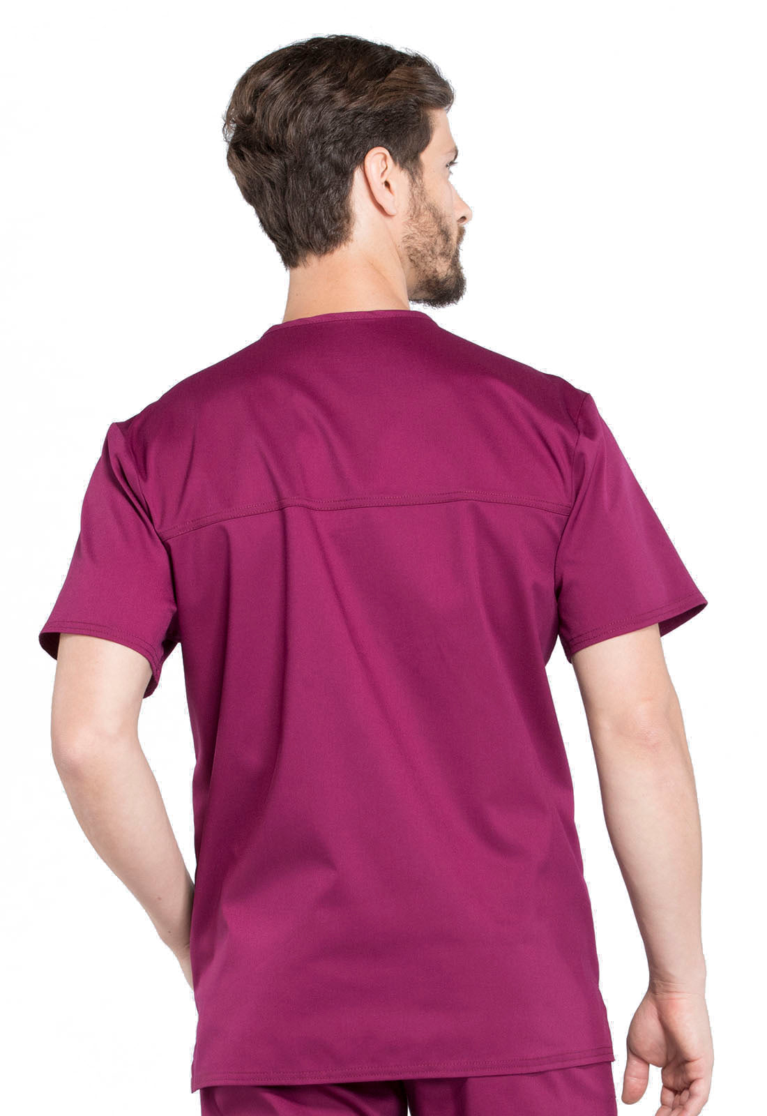 Workwear Revolution WW670 Men's V-Neck Scrub Top Wine