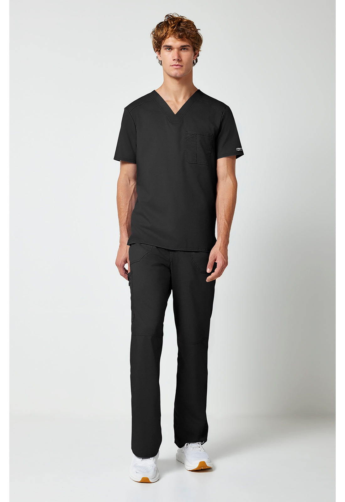 Workwear Revolution WW690 Men's Tuckable V-Neck Scrub Top Black