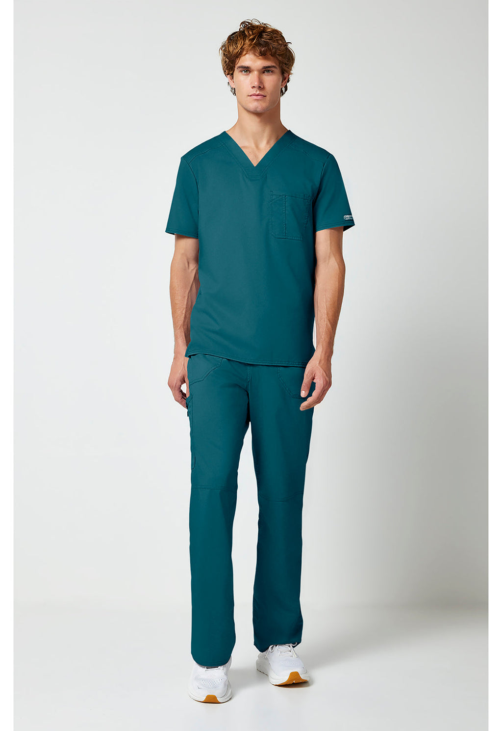 Workwear Revolution WW690 Men's Tuckable V-Neck Scrub Top Caribbean Blue