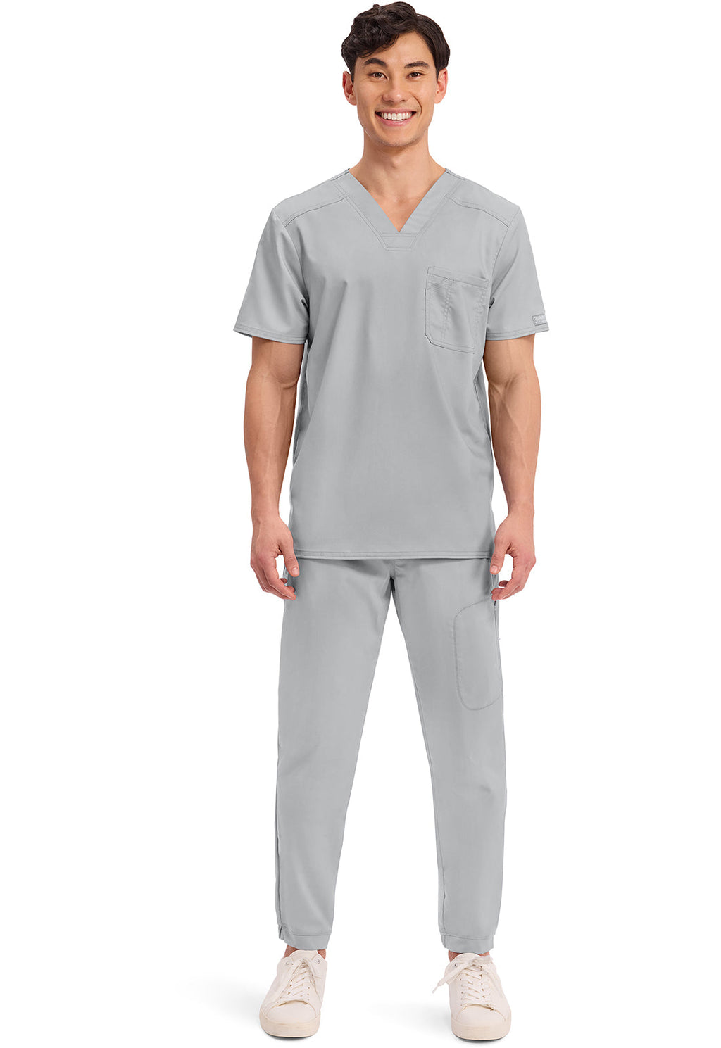 Workwear Revolution WW690 Men's Tuckable V-Neck Scrub Top Grey