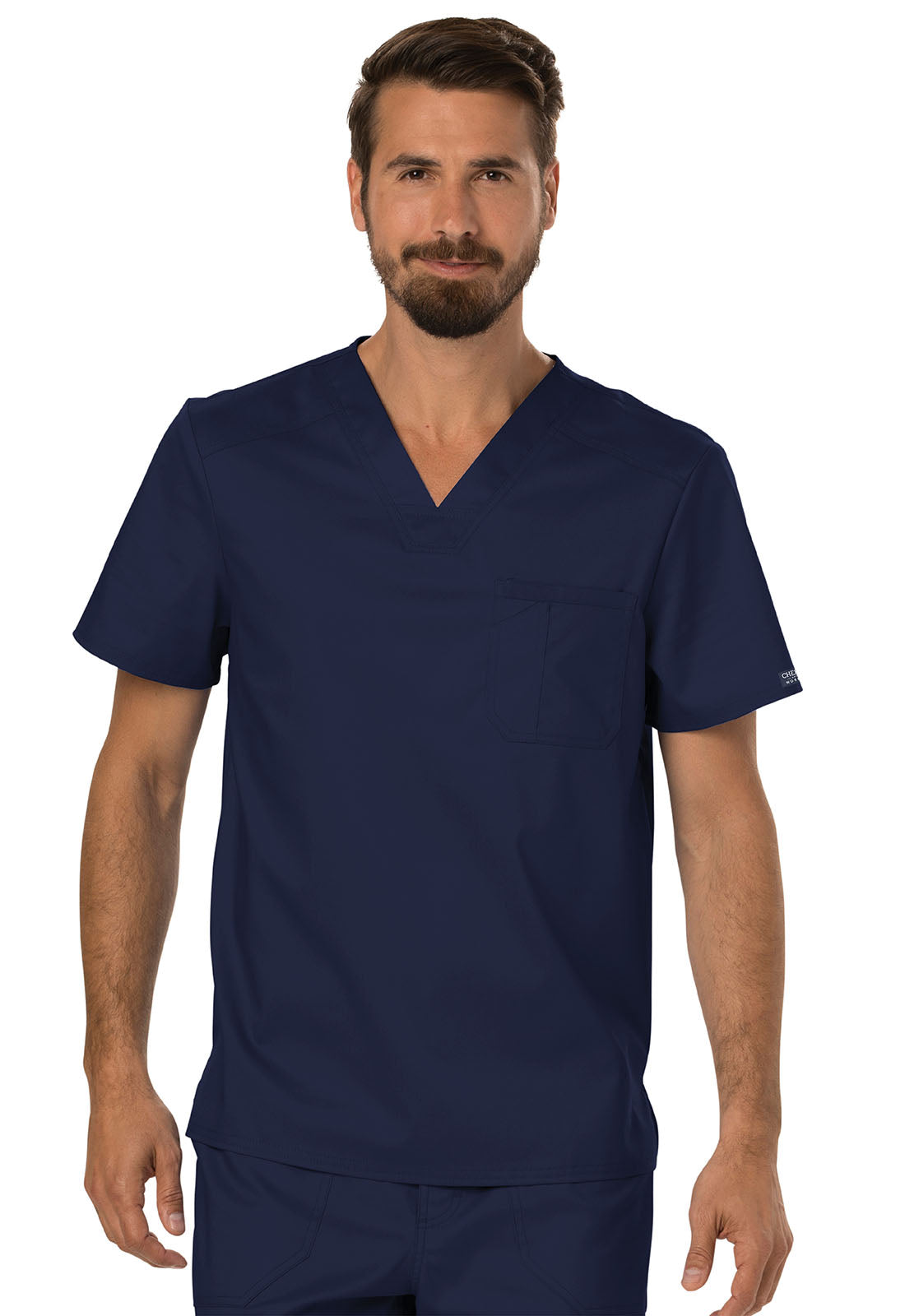 Workwear Revolution WW690 Men's Tuckable V-Neck Scrub Top Navy
