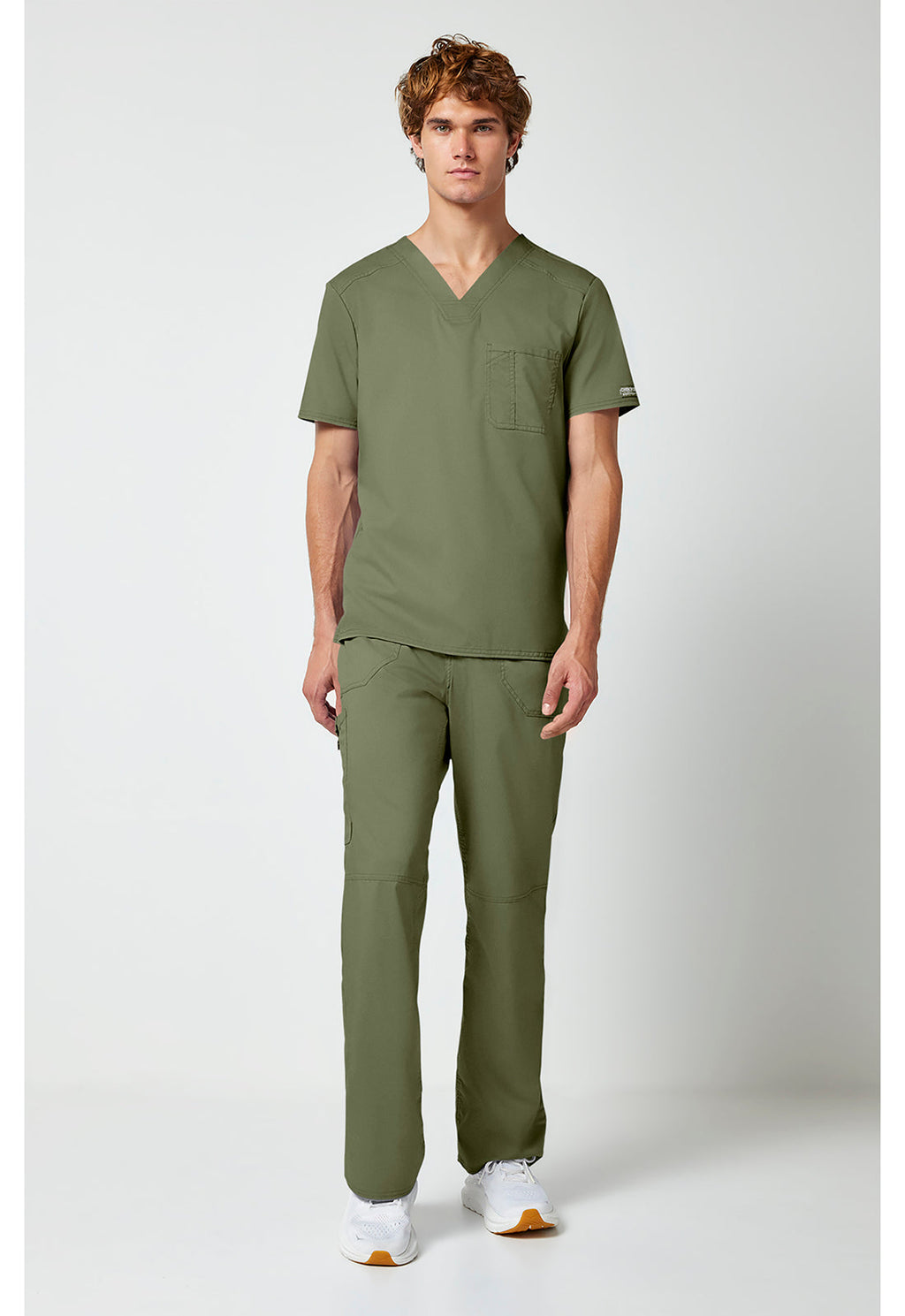 Workwear Revolution WW690 Men's Tuckable V-Neck Scrub Top Olive