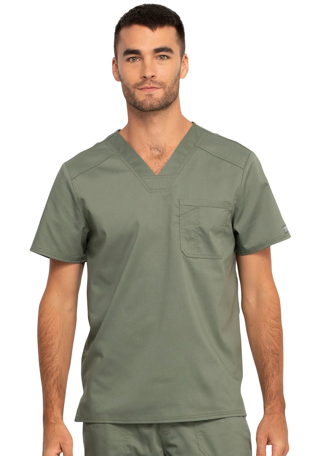 Workwear Revolution WW690 Men's Tuckable V-Neck Scrub Top Olive