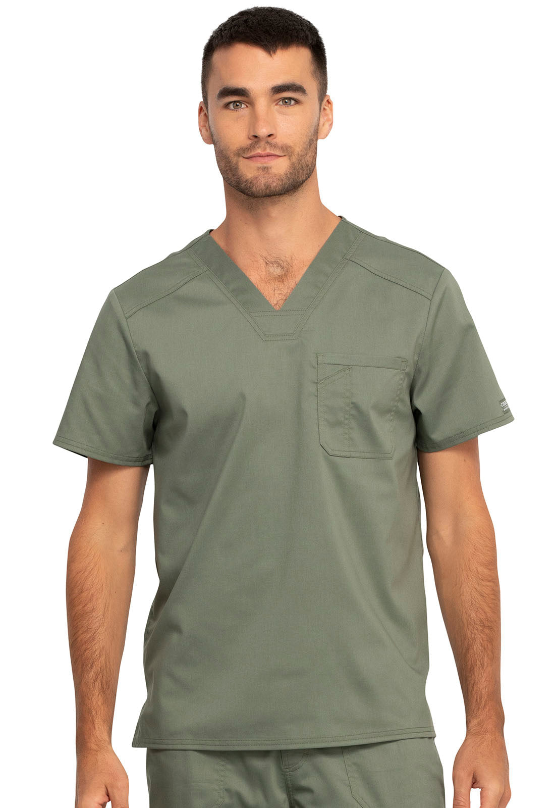 Workwear Revolution WW690 Men's Tuckable V-Neck Scrub Top Olive
