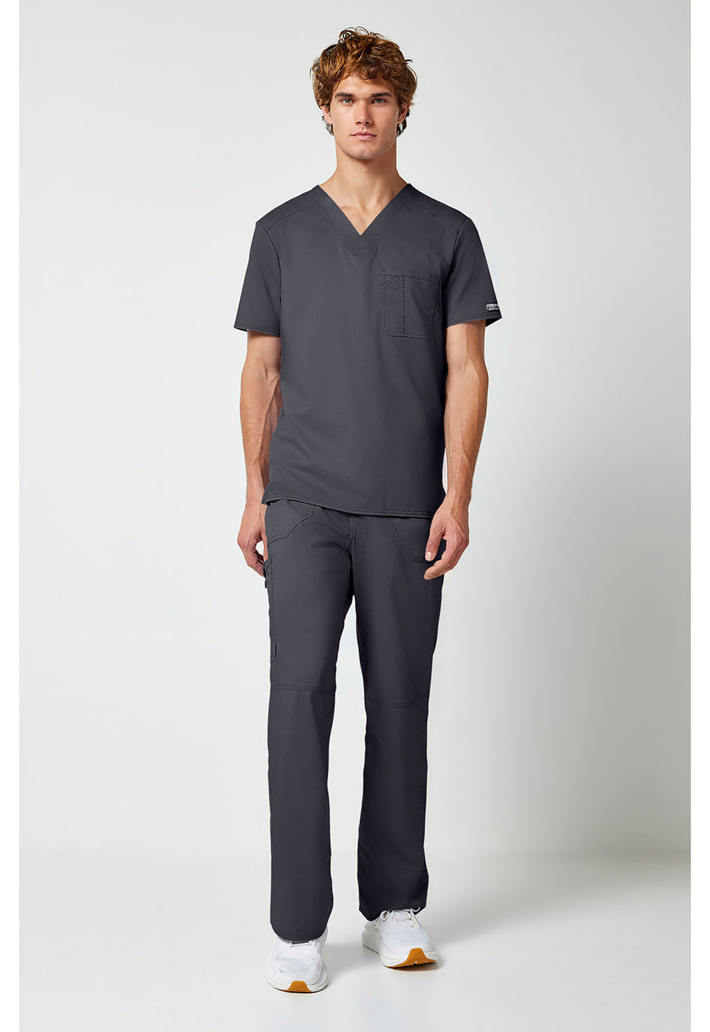 Workwear Revolution WW690 Men's Tuckable V-Neck Scrub Top Pewter