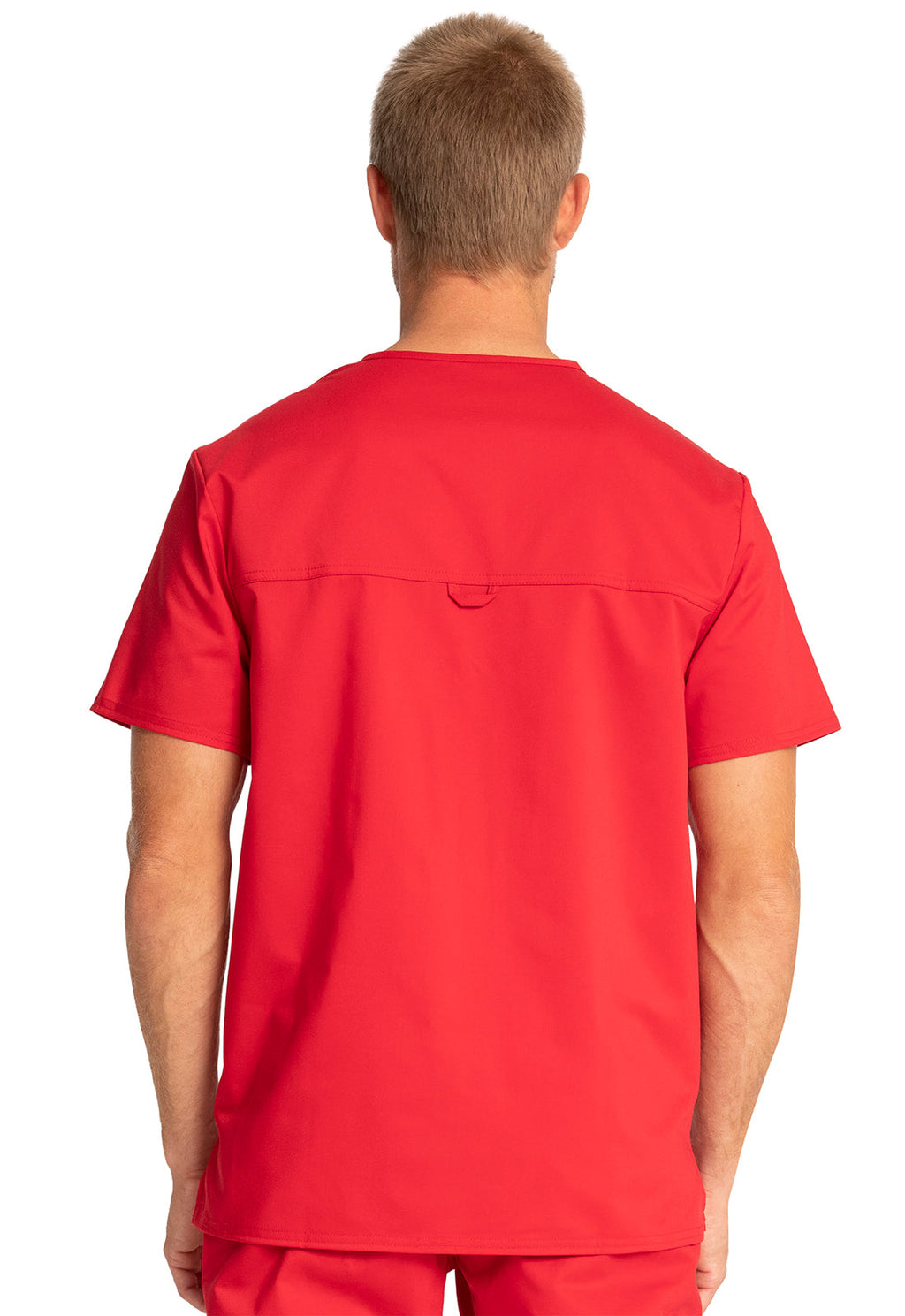 Workwear Revolution WW690 Men's Tuckable V-Neck Scrub Top Red