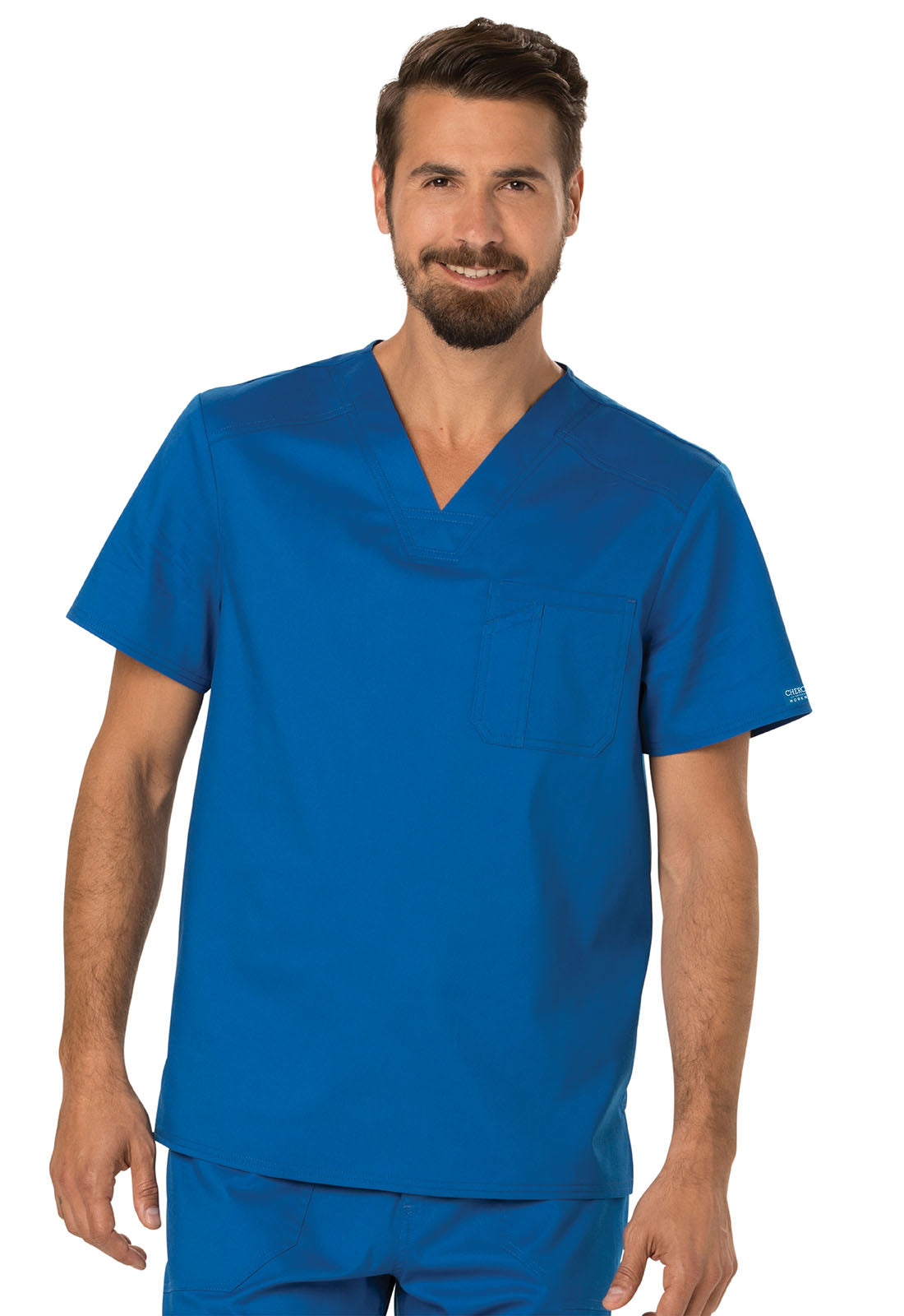 Workwear Revolution WW690 Men's Tuckable V-Neck Scrub Top Royal