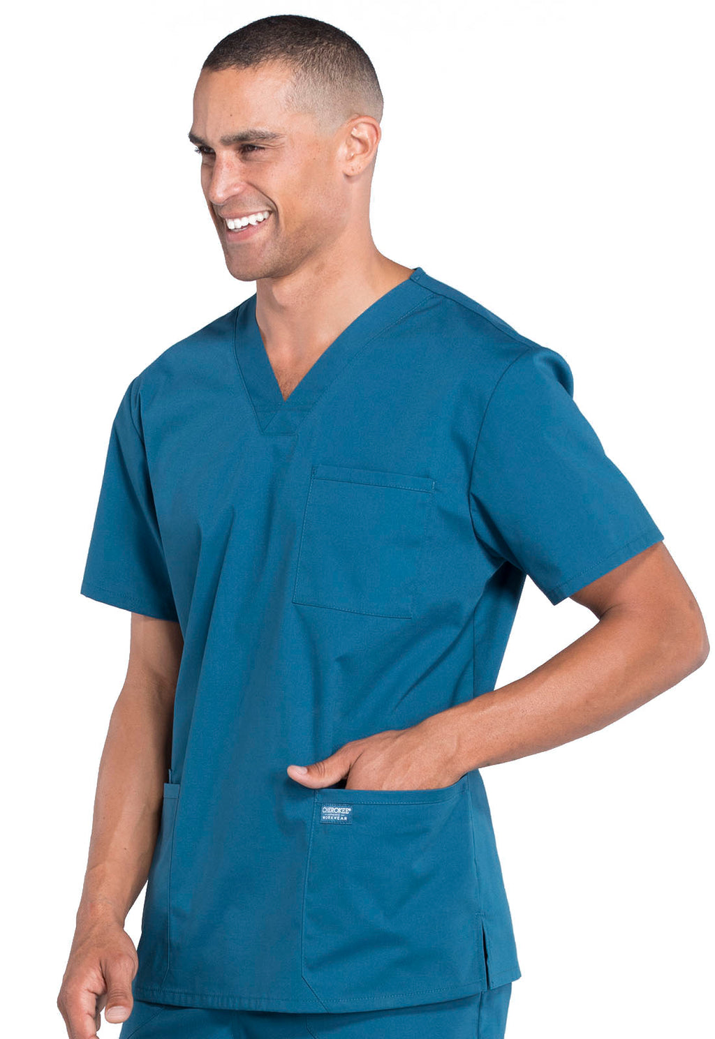 Professionals WW695 Men's V-Neck Top Caribbean Blue