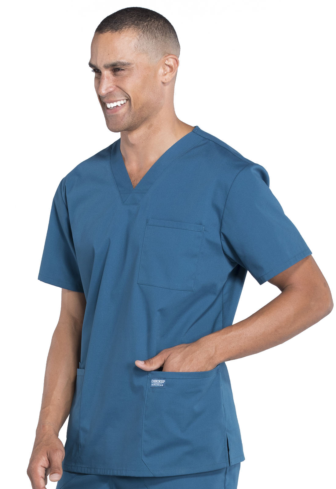 Professionals WW695 Men's V-Neck Top Caribbean Blue