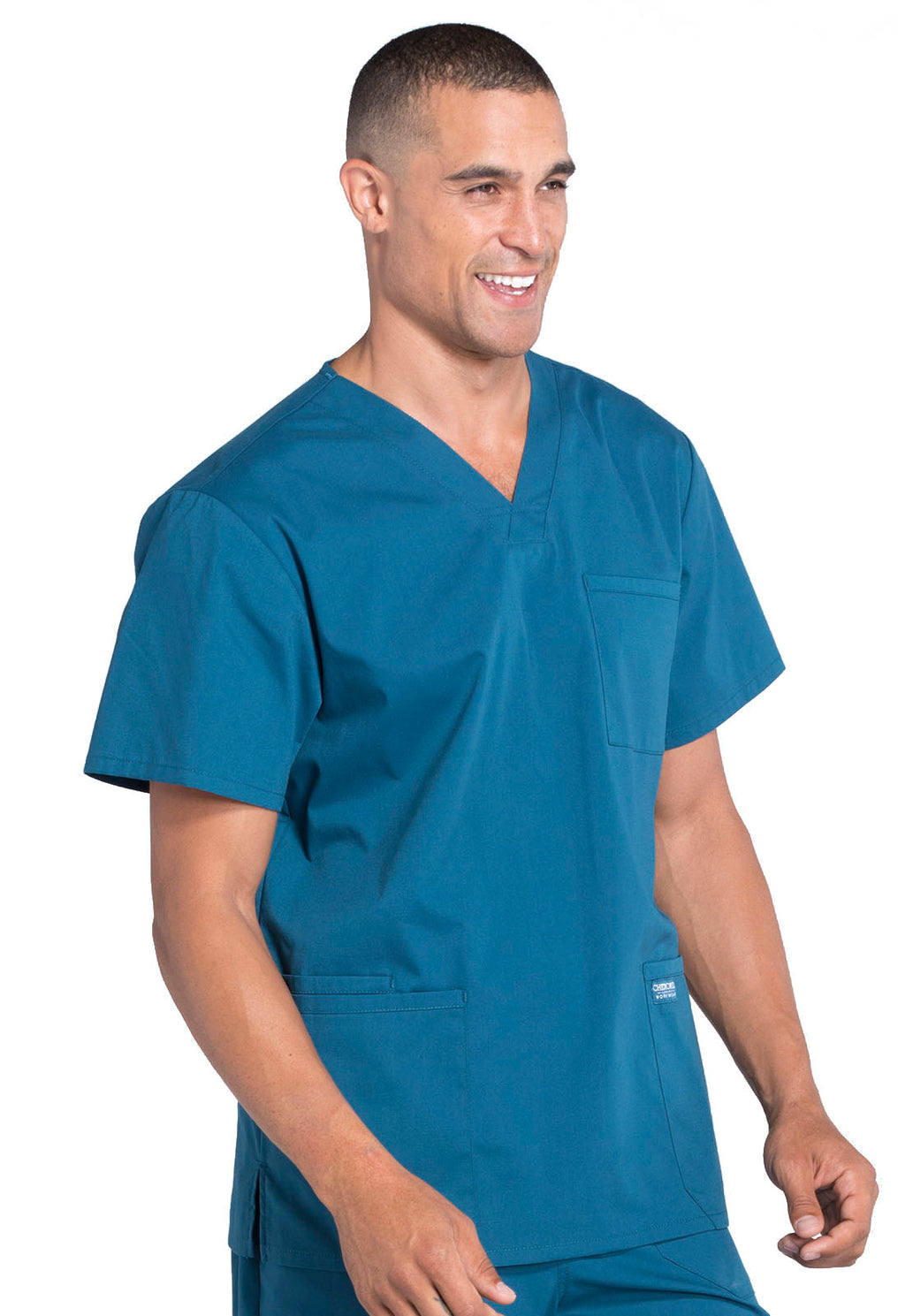 Professionals WW695 Men's V-Neck Top Caribbean Blue