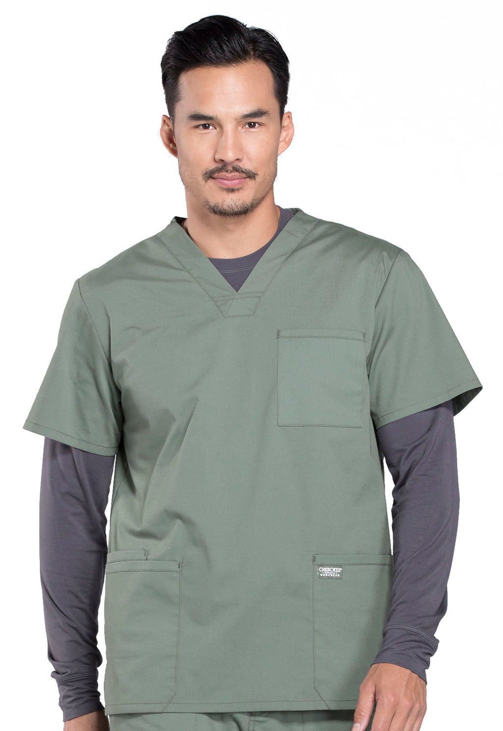 Professionals WW695 Men's V-Neck Top Olive