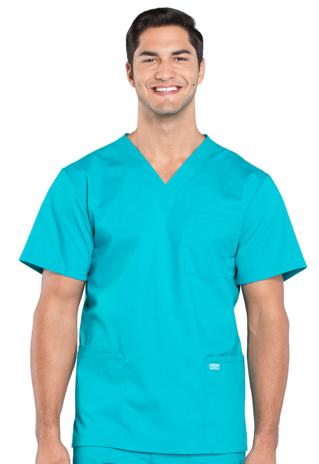 Professionals WW695 Men's V-Neck Top Teal Blue