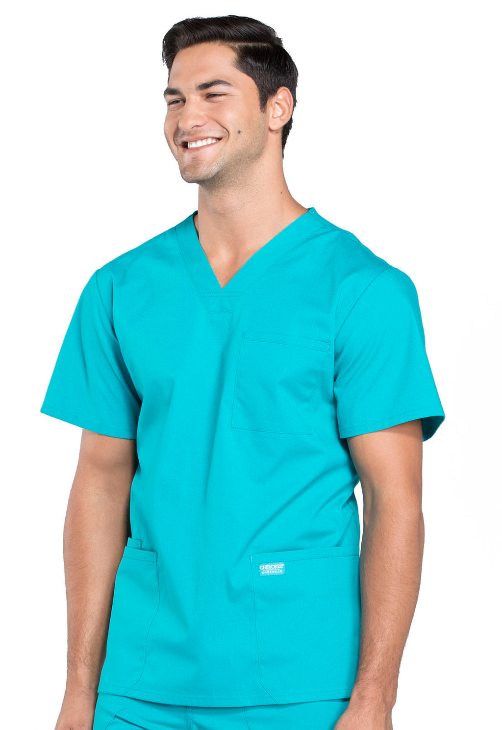 Professionals WW695 Men's V-Neck Top Teal Blue