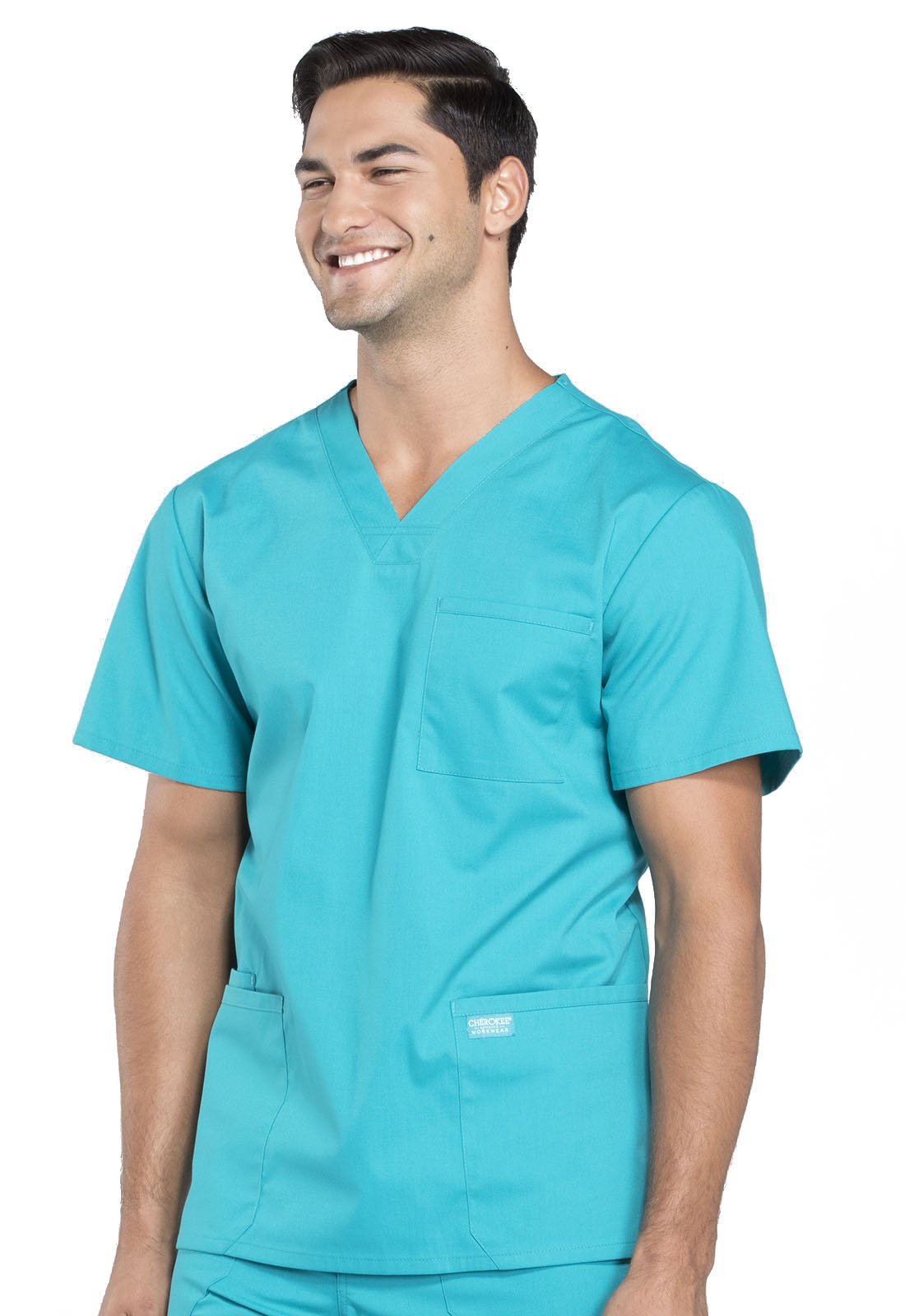Professionals WW695 Men's V-Neck Top Teal Blue