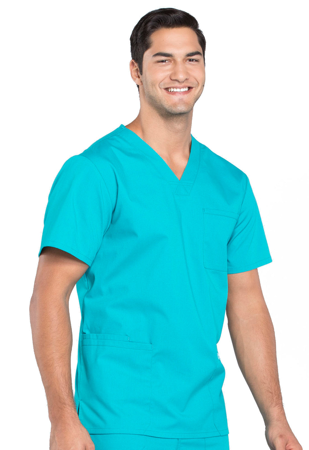 Professionals WW695 Men's V-Neck Top Teal Blue