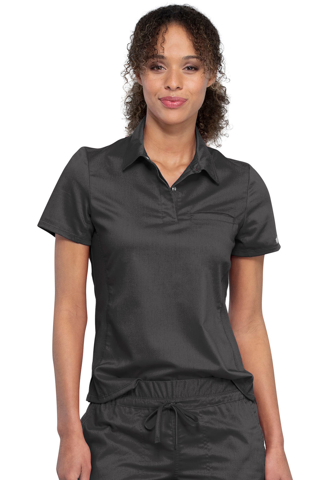 Revolution WW698 Tuckable Snap Front Polo Shirt Pewter