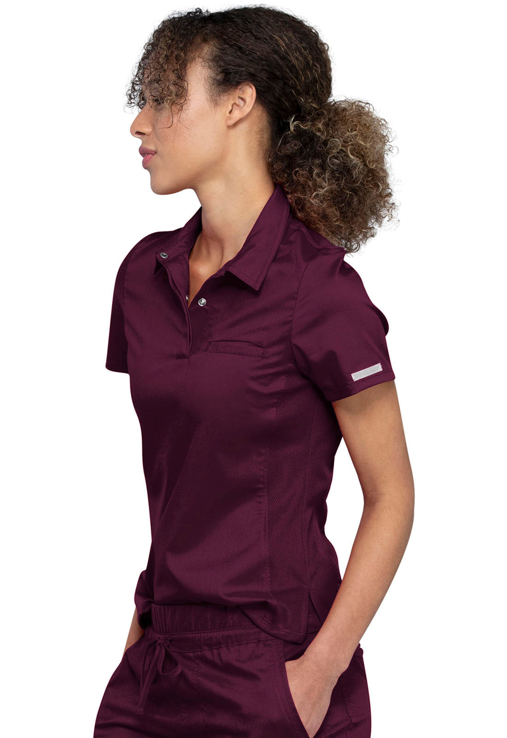 Revolution WW698 Tuckable Snap Front Polo Shirt Wine