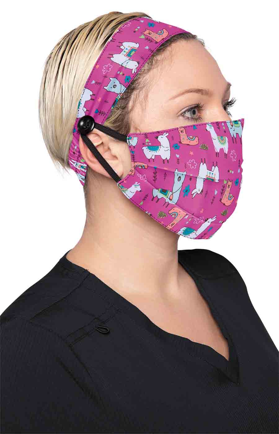 Basics A162 Fashion Mask + Headband Set Llama