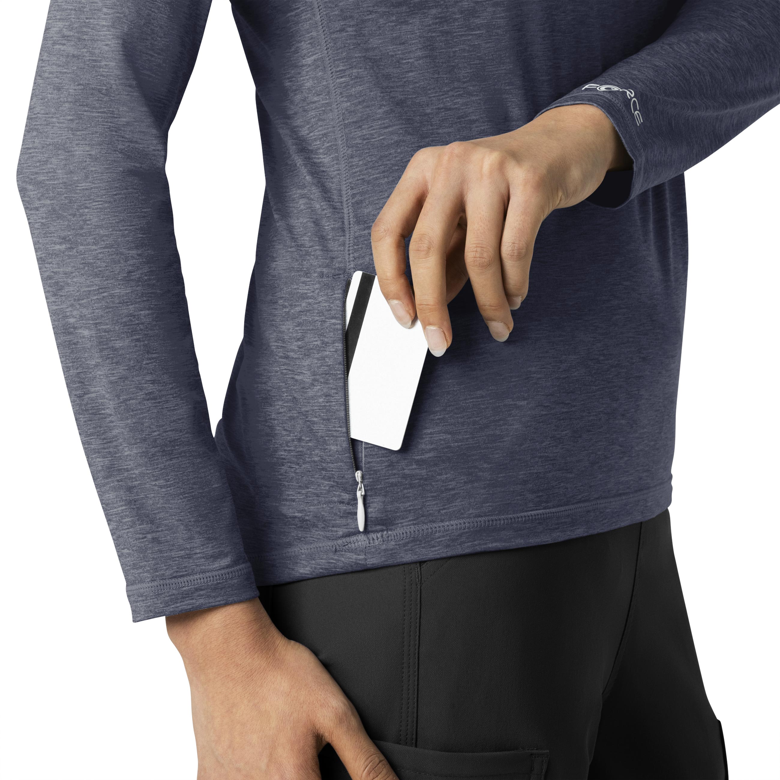 Force Sub-Scrubs C31009 Performance Long Sleeve Tee Navy Heather