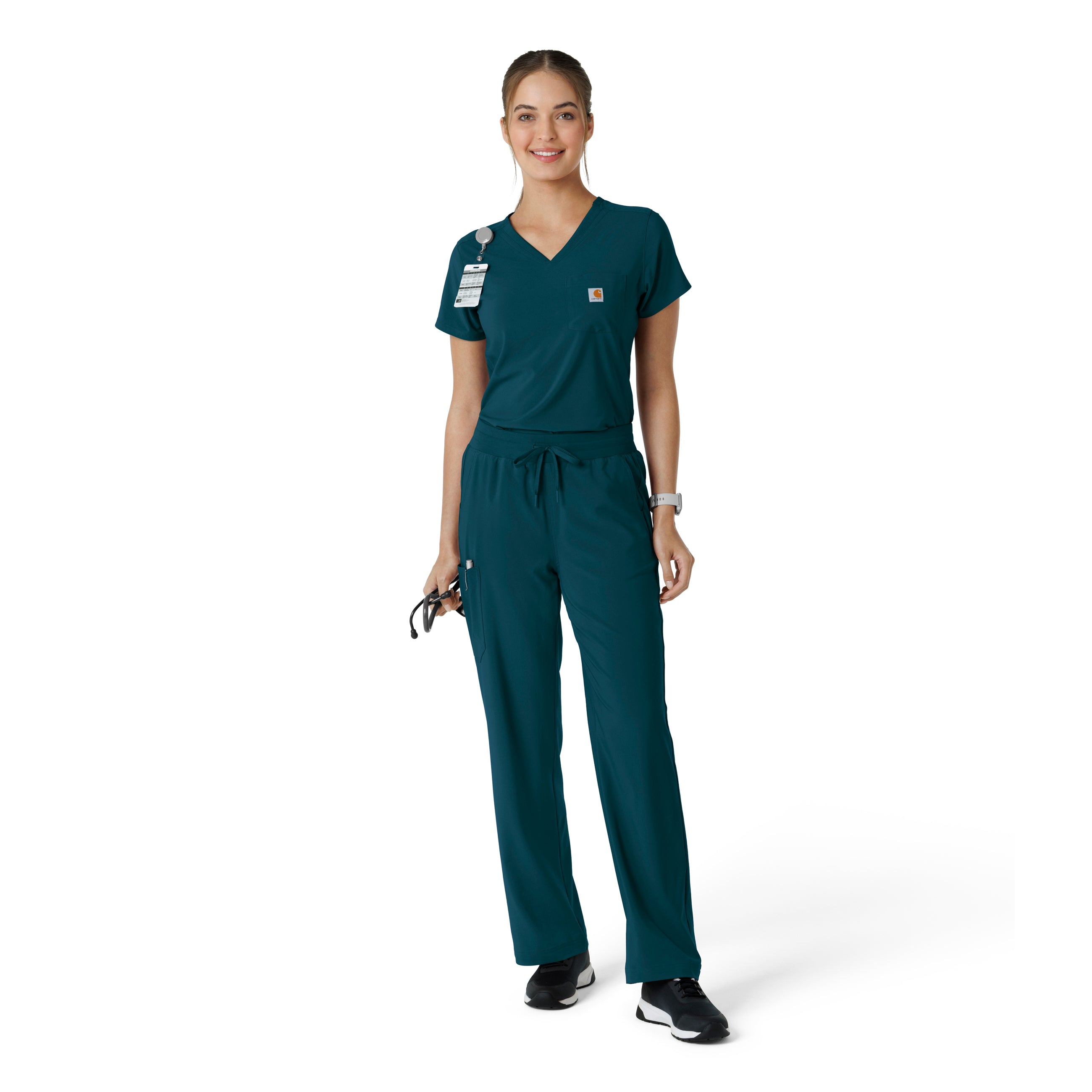 Force Cross-Flex C13410 Tuck-In Scrub Top Caribbean