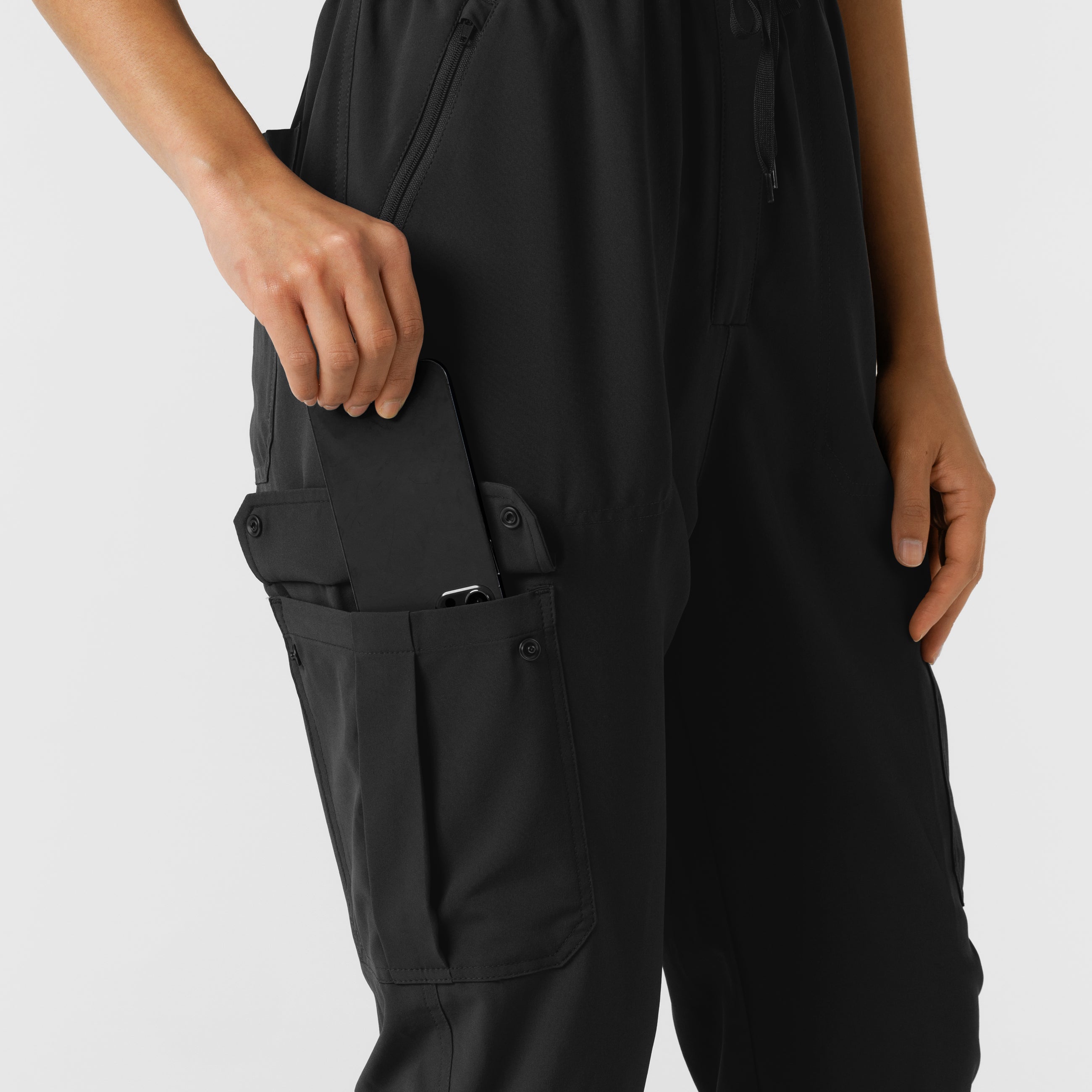RENEW 3234 Cargo Jogger Scrub Jumpsuit Black