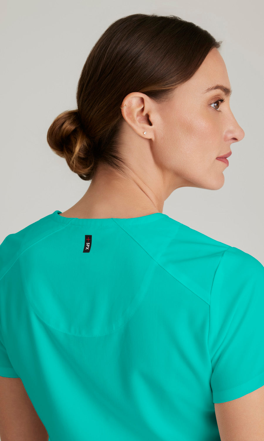 Grey's Anatomy Stretch GRST011 Emma Scrub Top Alpine Aqua