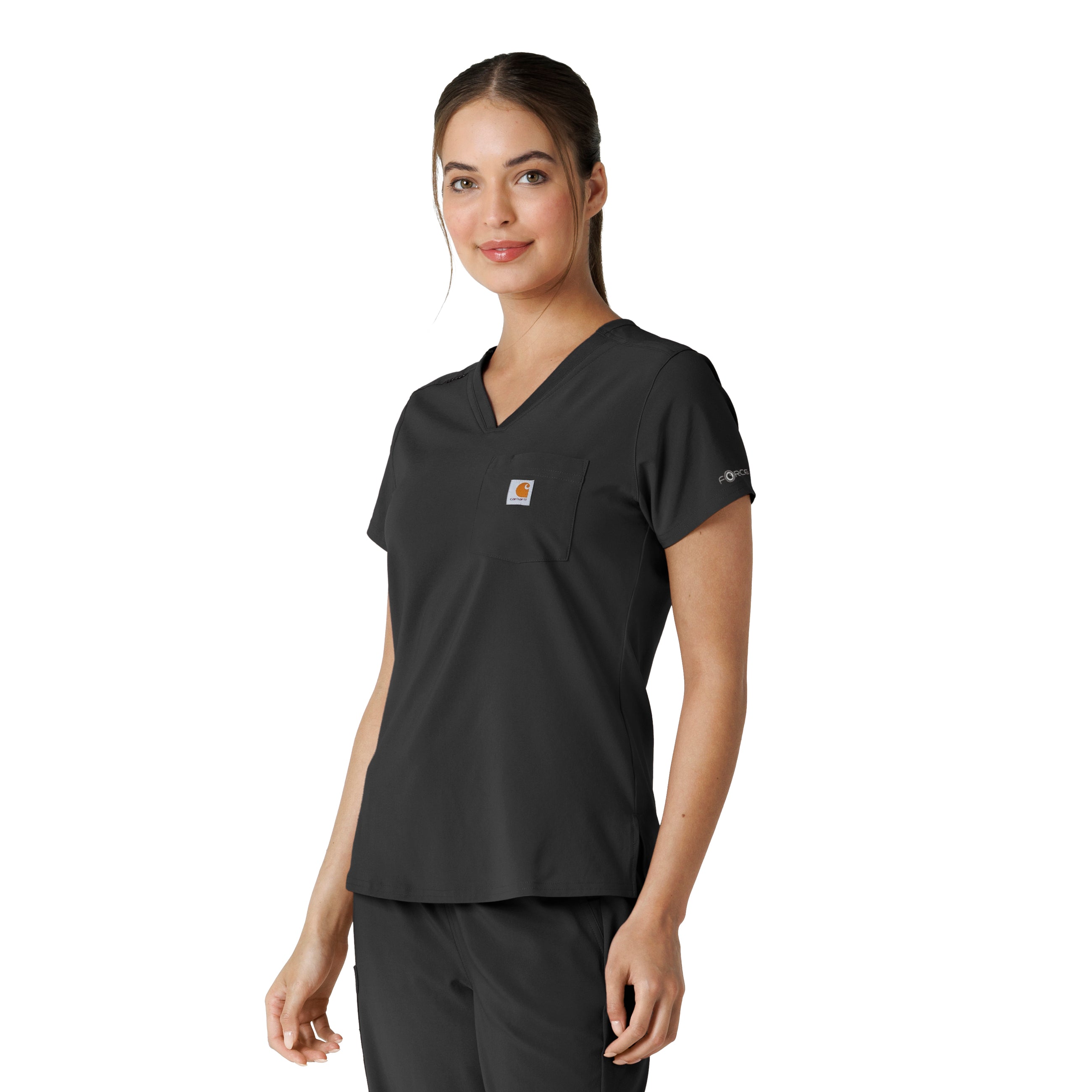 Force Cross-Flex C13410 Tuck-In Scrub Top Black