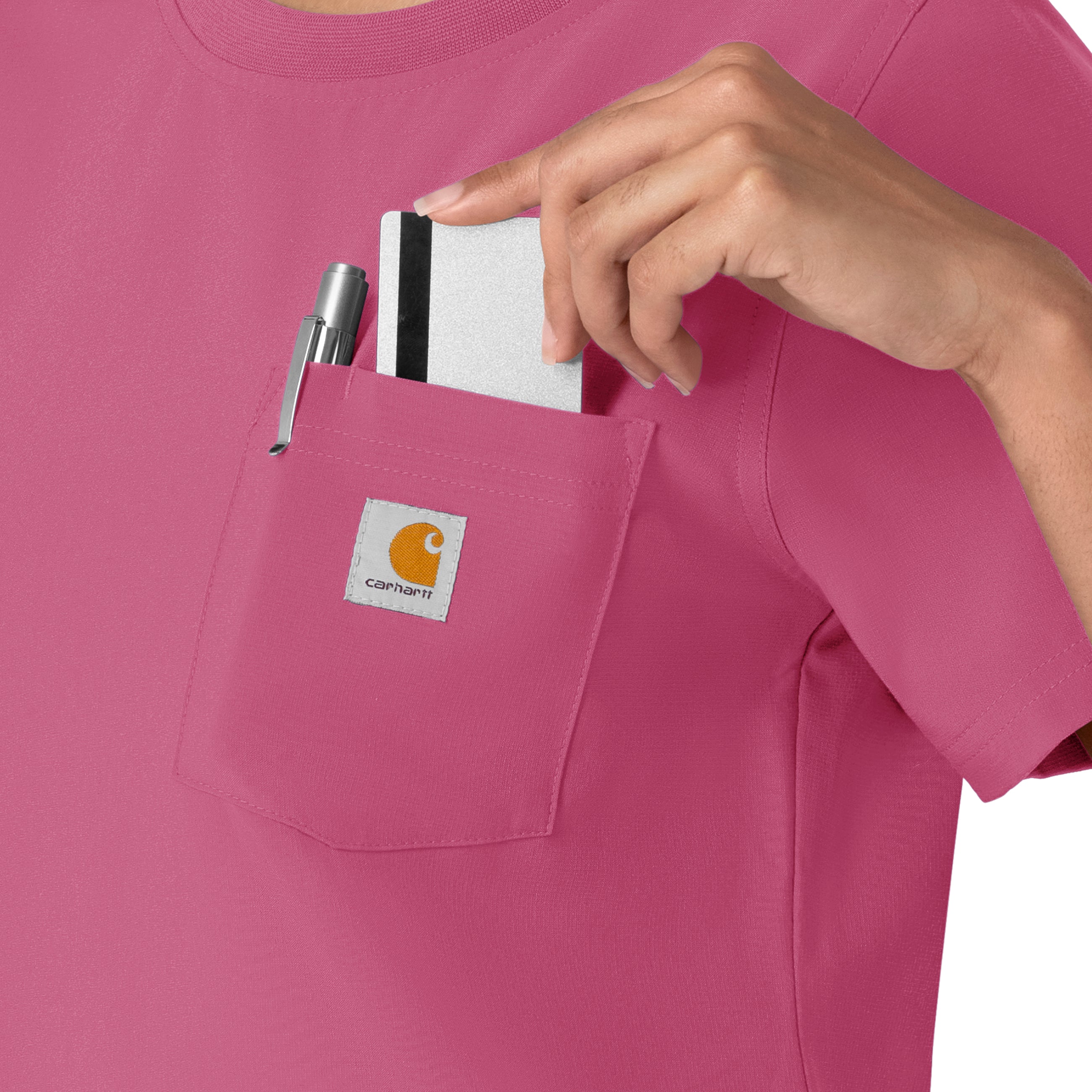 Force Cross-Flex C13510 Women's Crew Neck Scrub Top Electric Fuschia