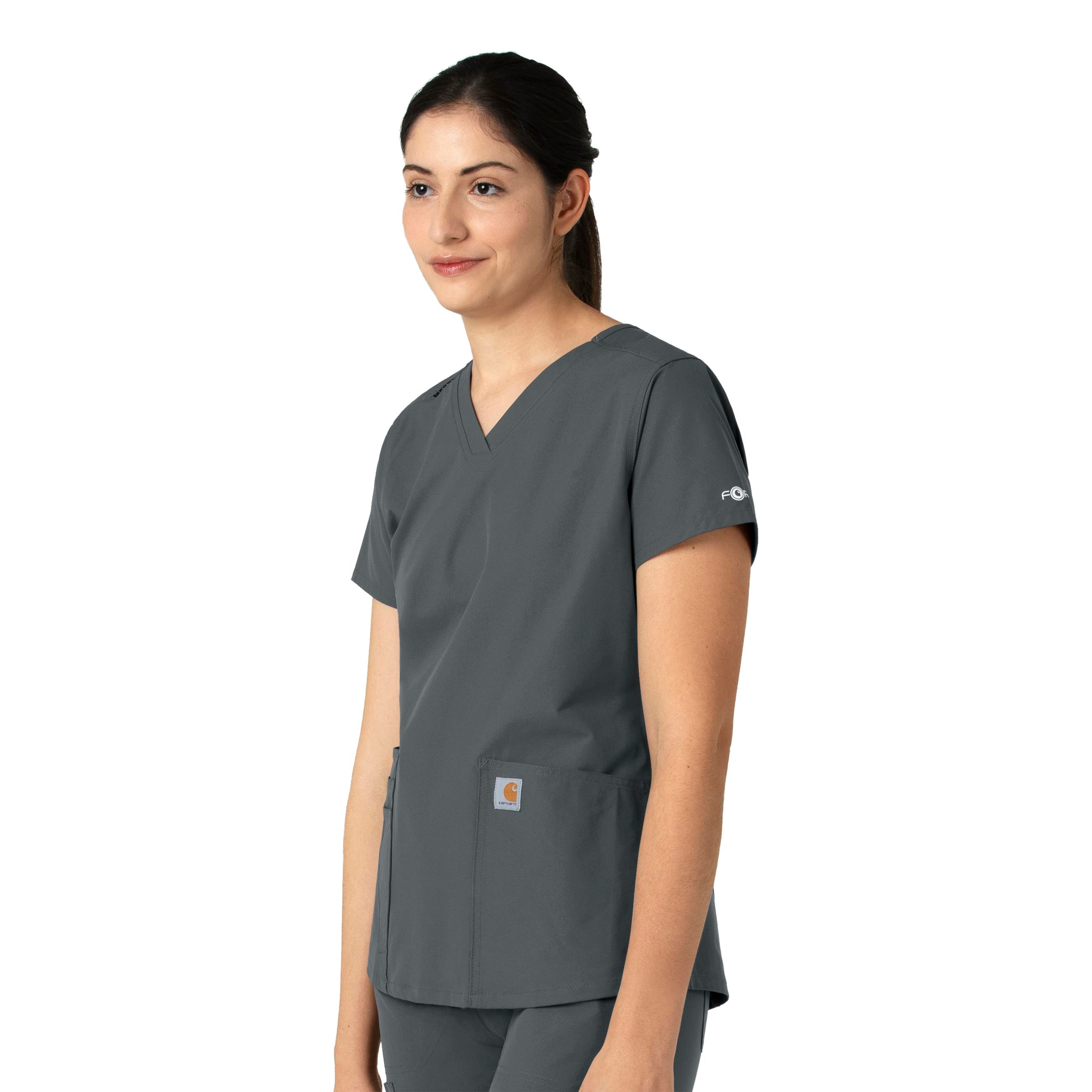 Force Essentials C12113 V-Neck Scrub Top Pewter