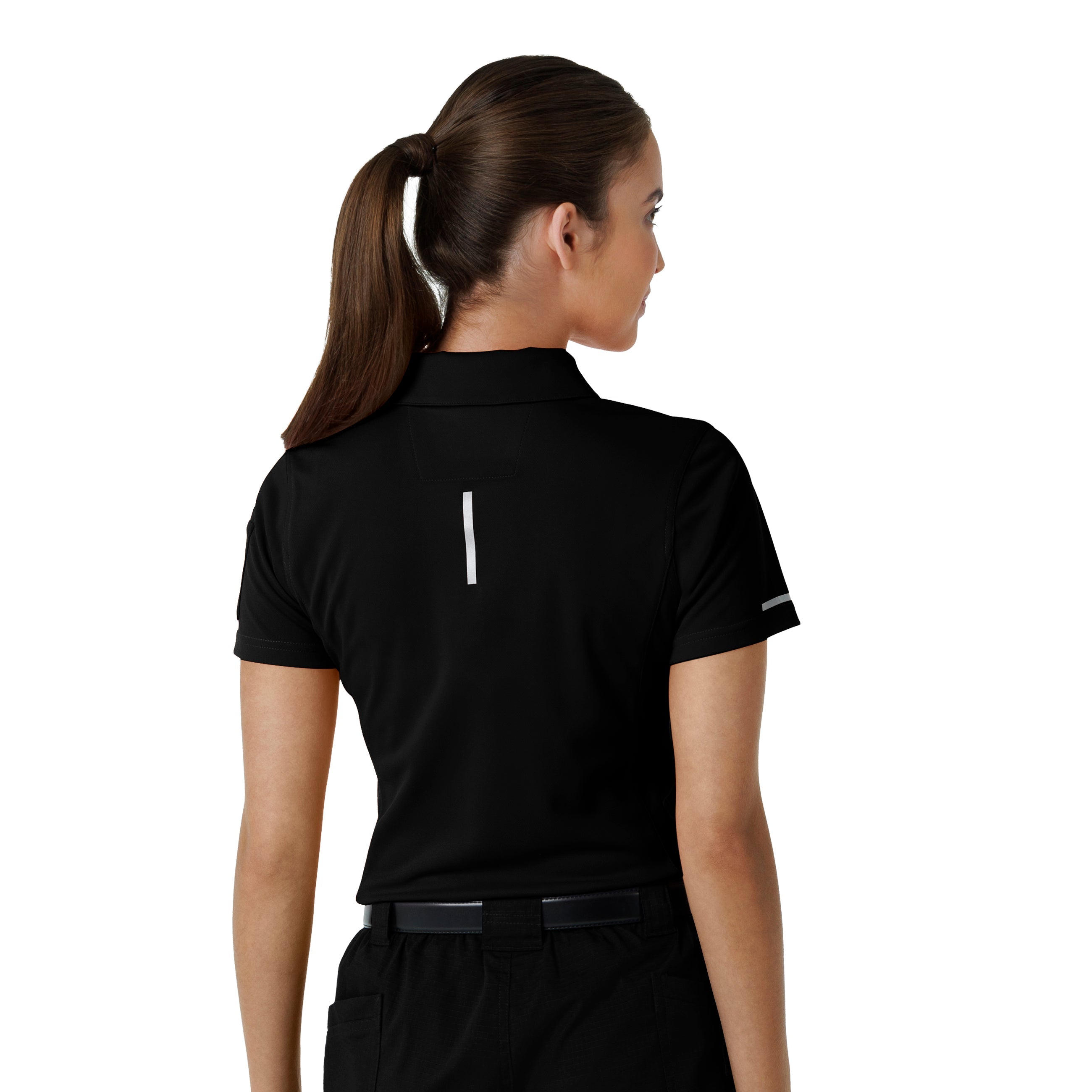 Rugged Flex C12119 Women's Lightweight Short Sleeve Polo Scrub Top Black