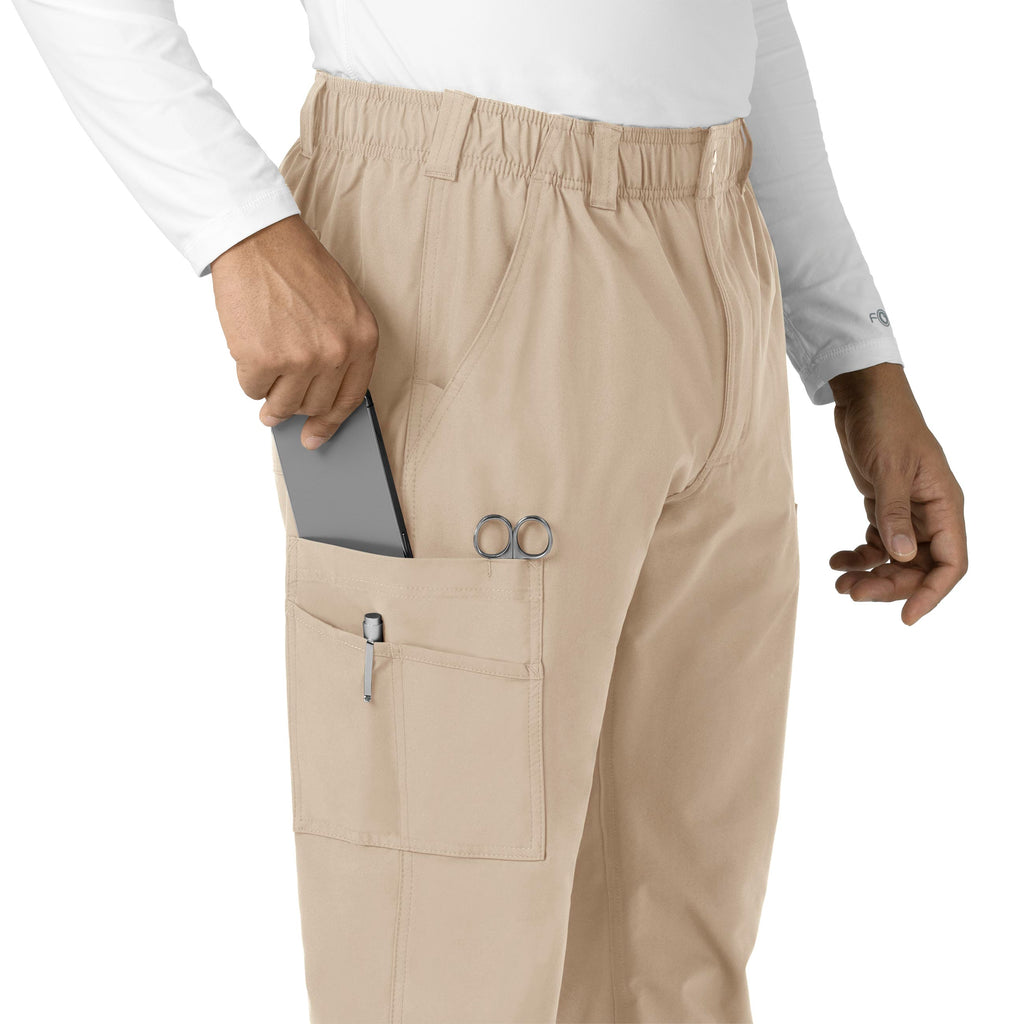 Force Essentials C56113 Men's Straight Leg Cargo Scrub Pants Khaki