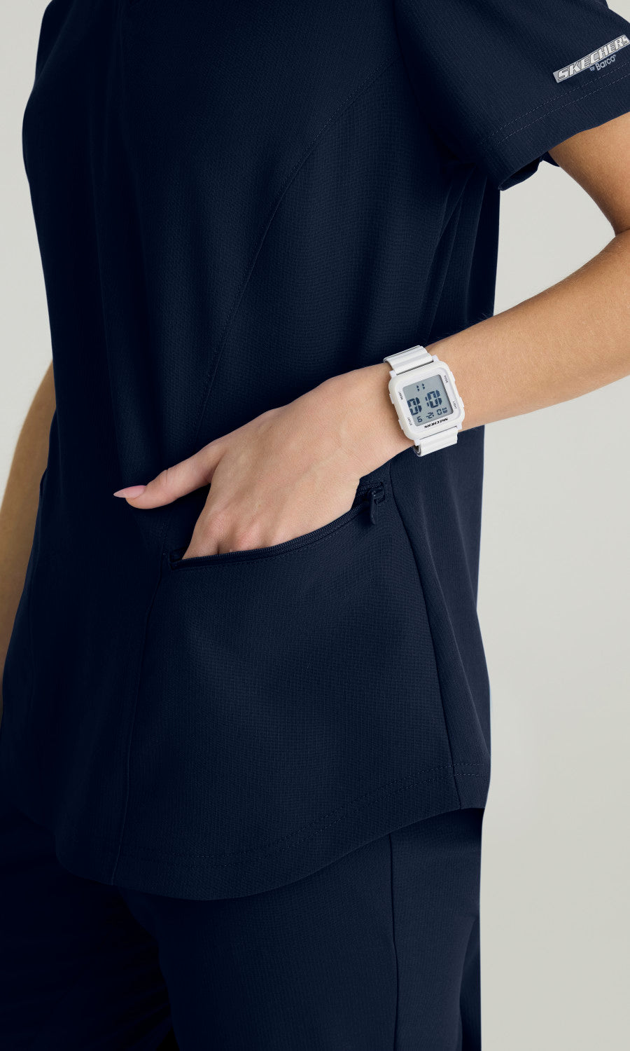 Skechers Vitality SKT092 Electra Scrub Top Navy