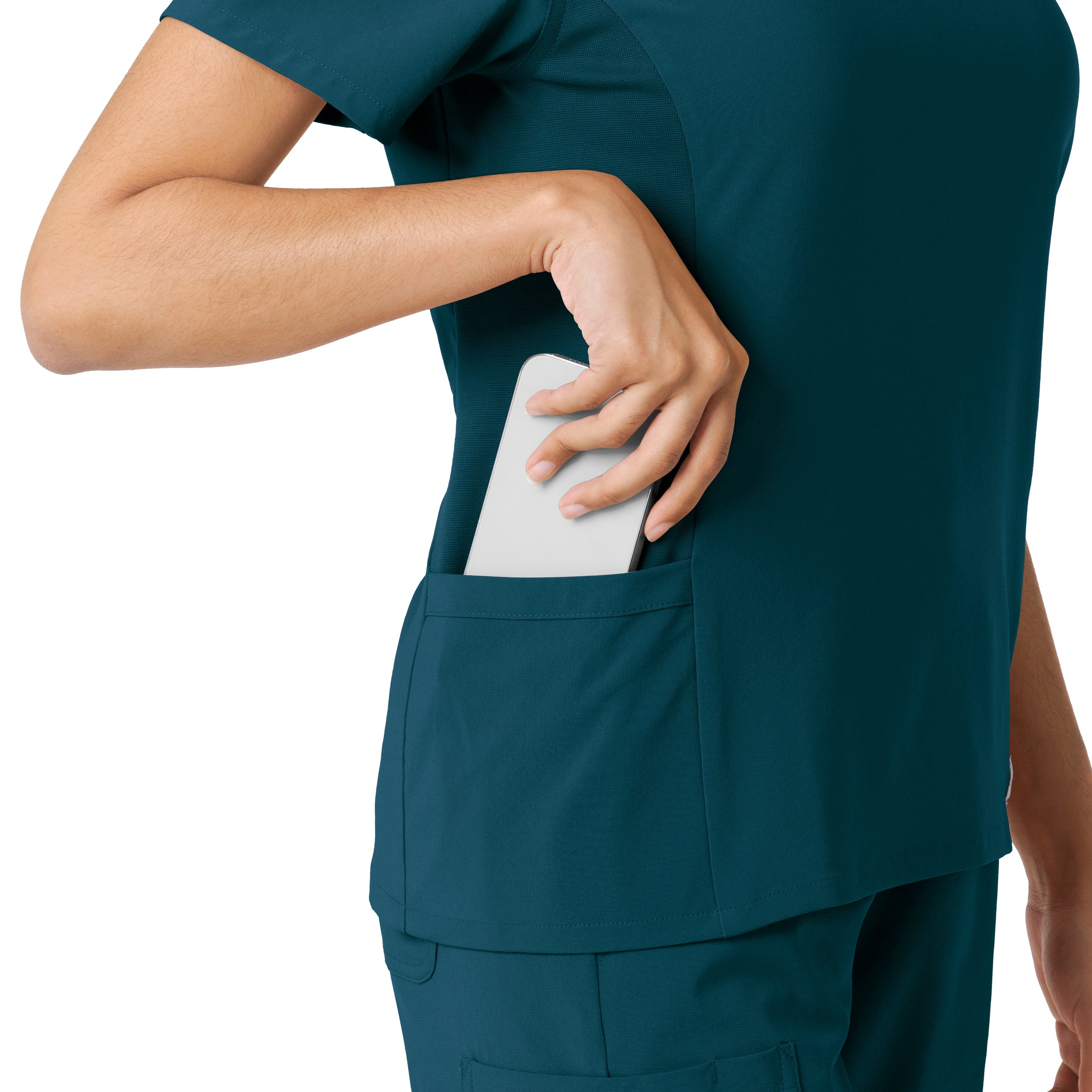 Force Cross-Flex C13310 Knit Panel Scrub Top Caribbean