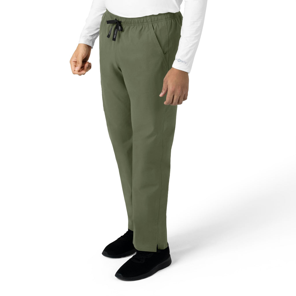 Force Essentials C55013 Unisex Elastic Waist Cargo Scrub Pants Olive