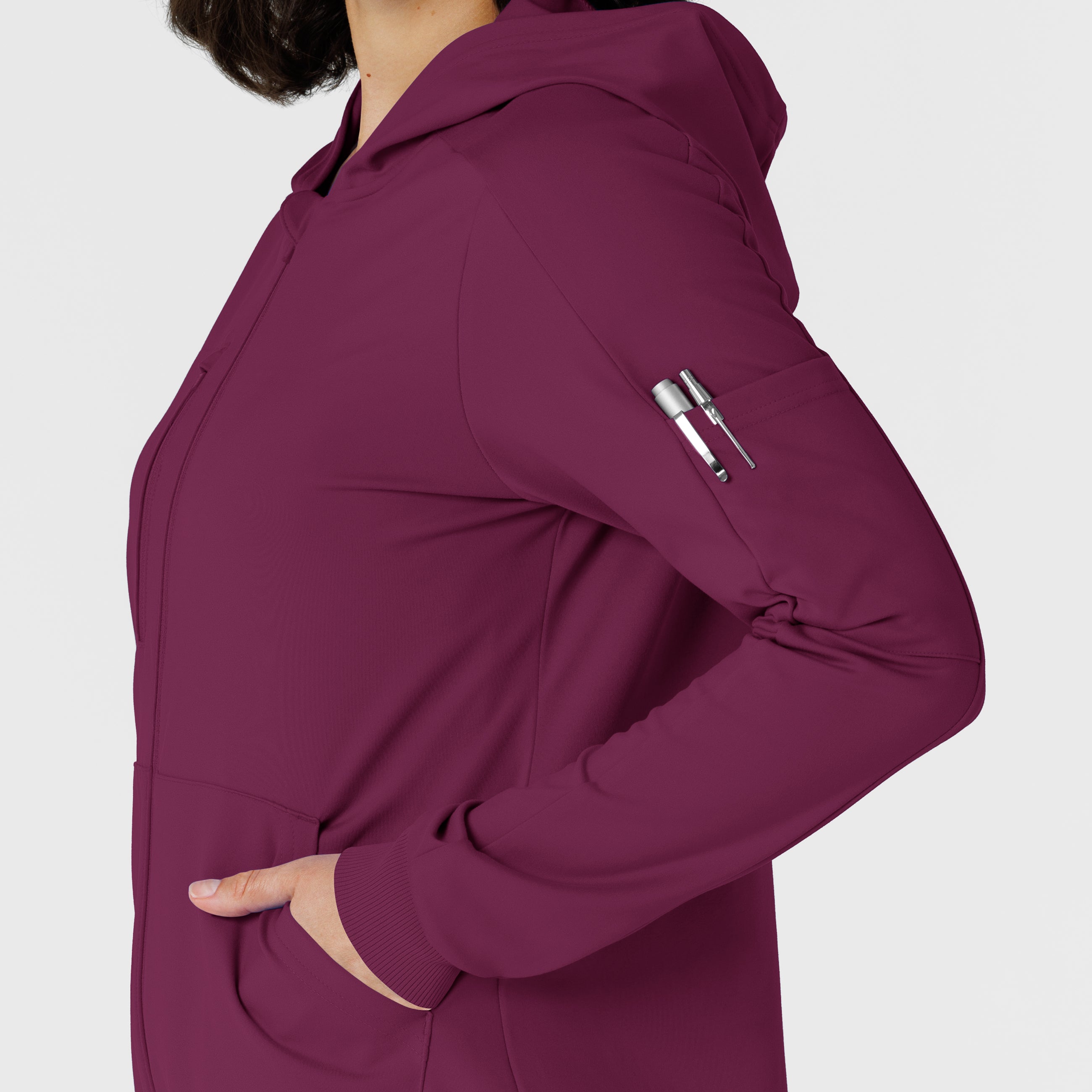 RENEW 8159 Knit Women’s Zip Hoodie Wine