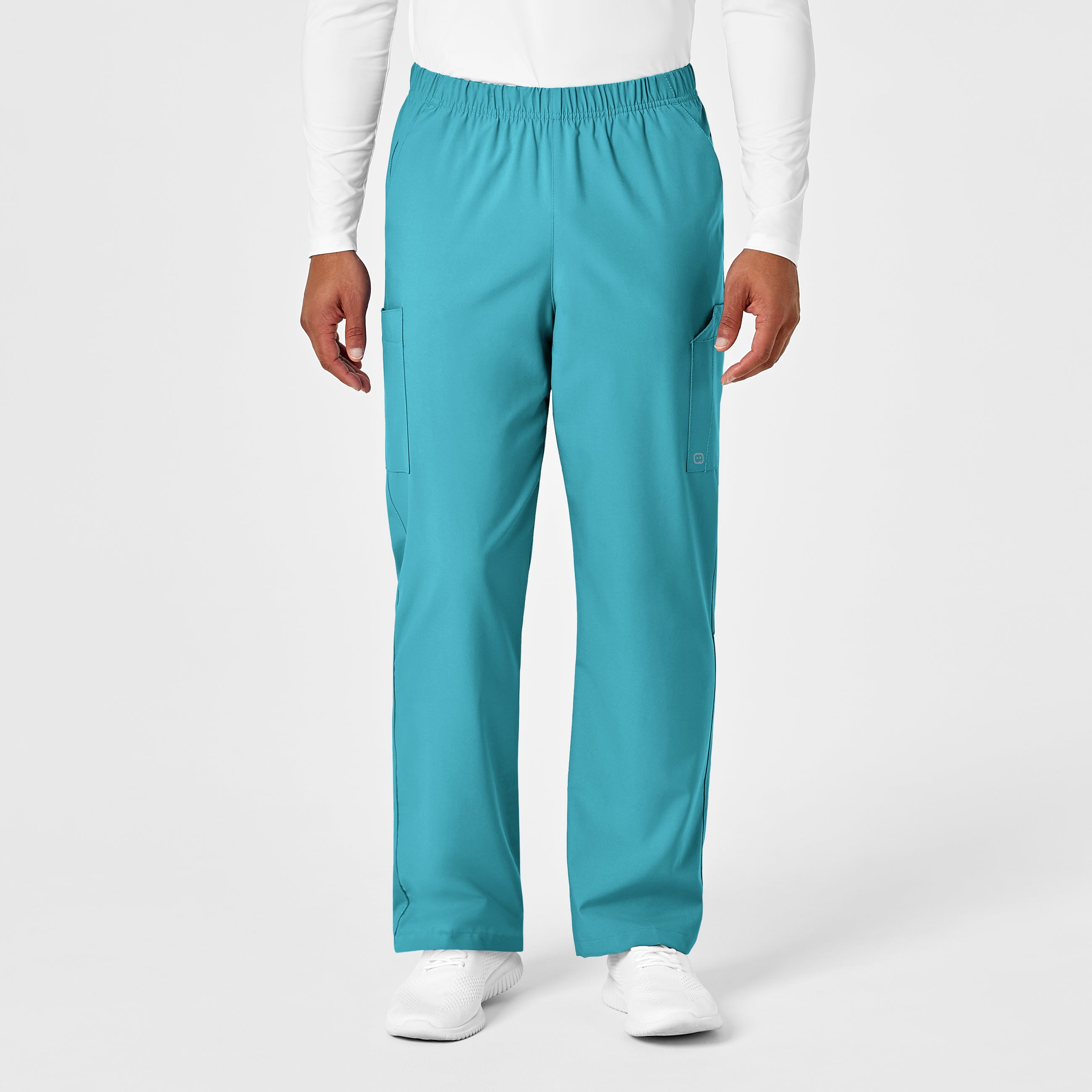 W123 5855 Unisex Multi-Cargo Scrub Pants Teal Blue
