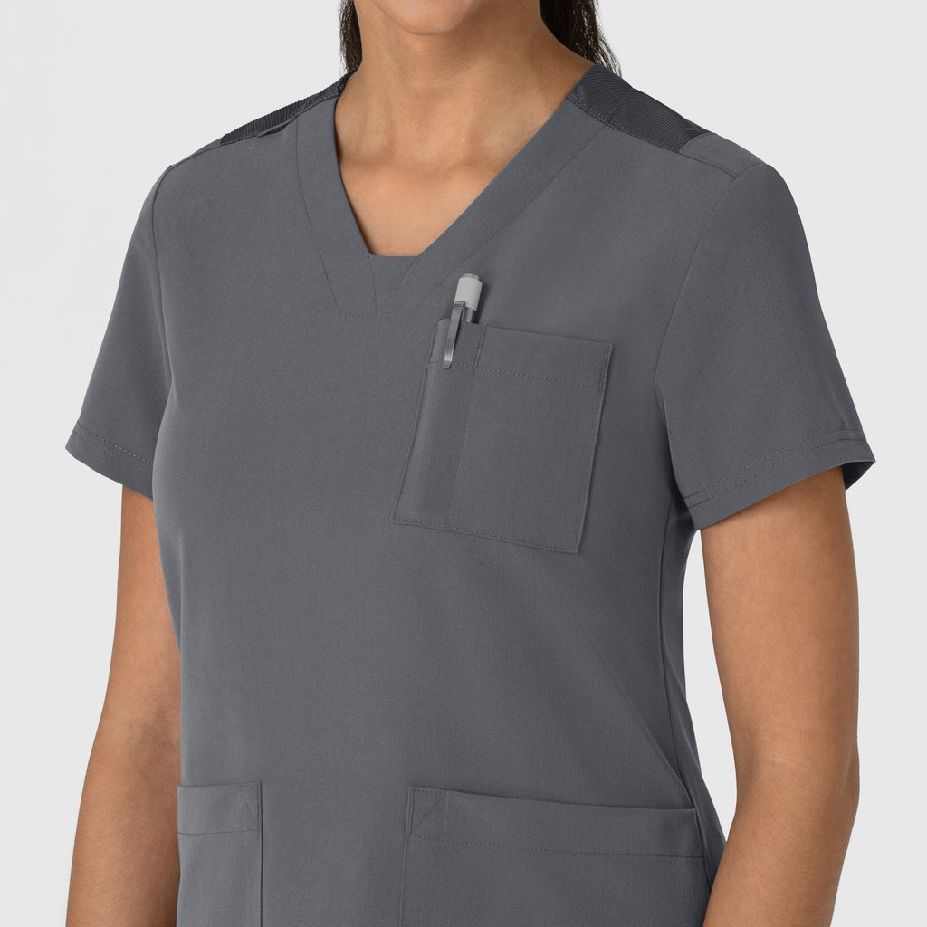 Nova 6132 Flex-n-Reach V-Neck Scrub Top Pewter