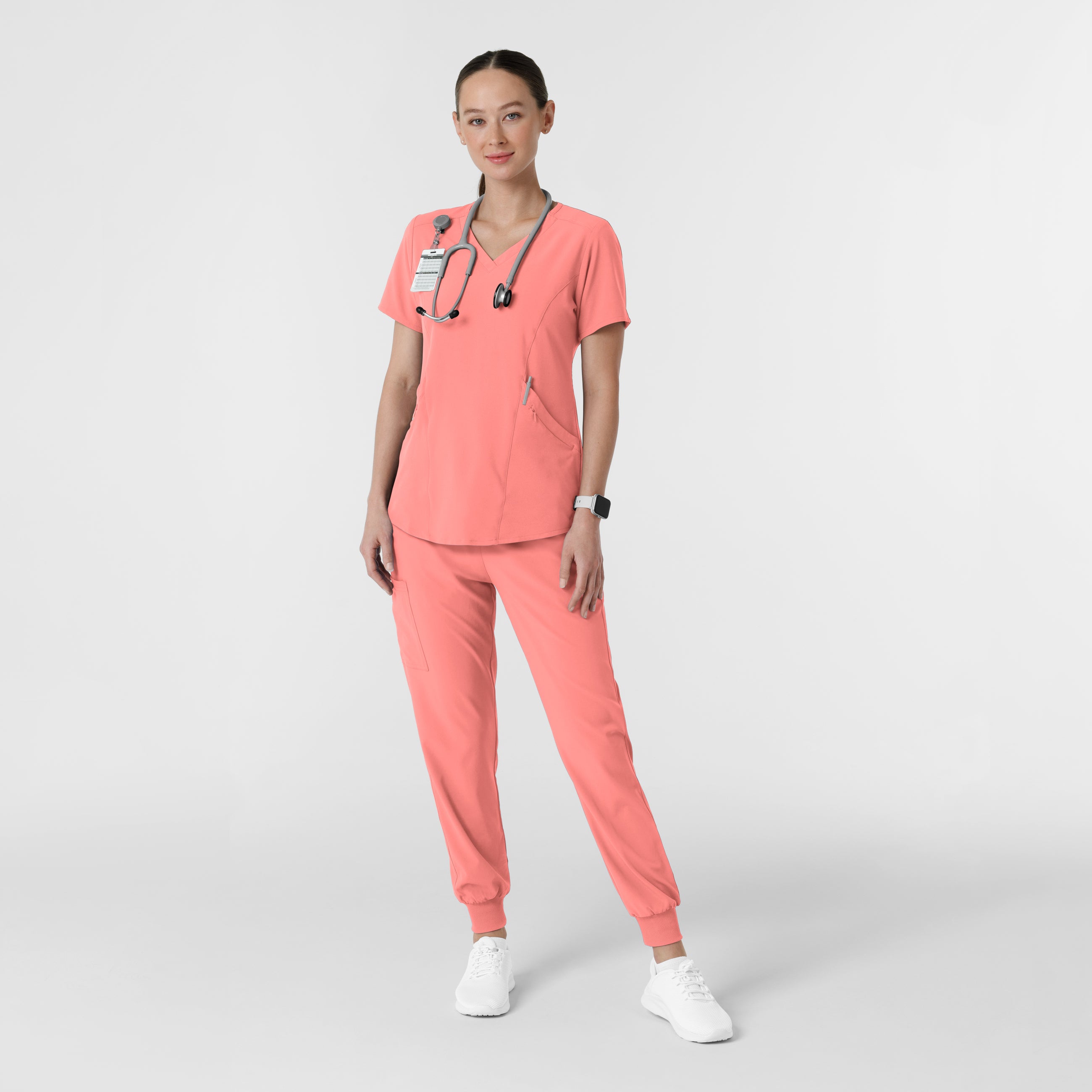 RENEW 6134 Women's V-Neck Scrub Top Paradise Pink