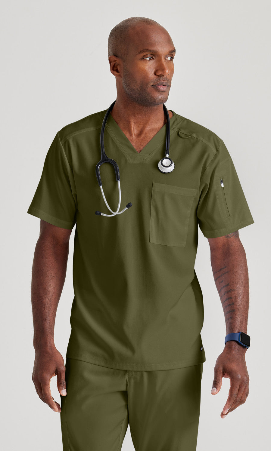 Grey's Anatomy Stretch GRST079 Murphy Scrub Top Olive