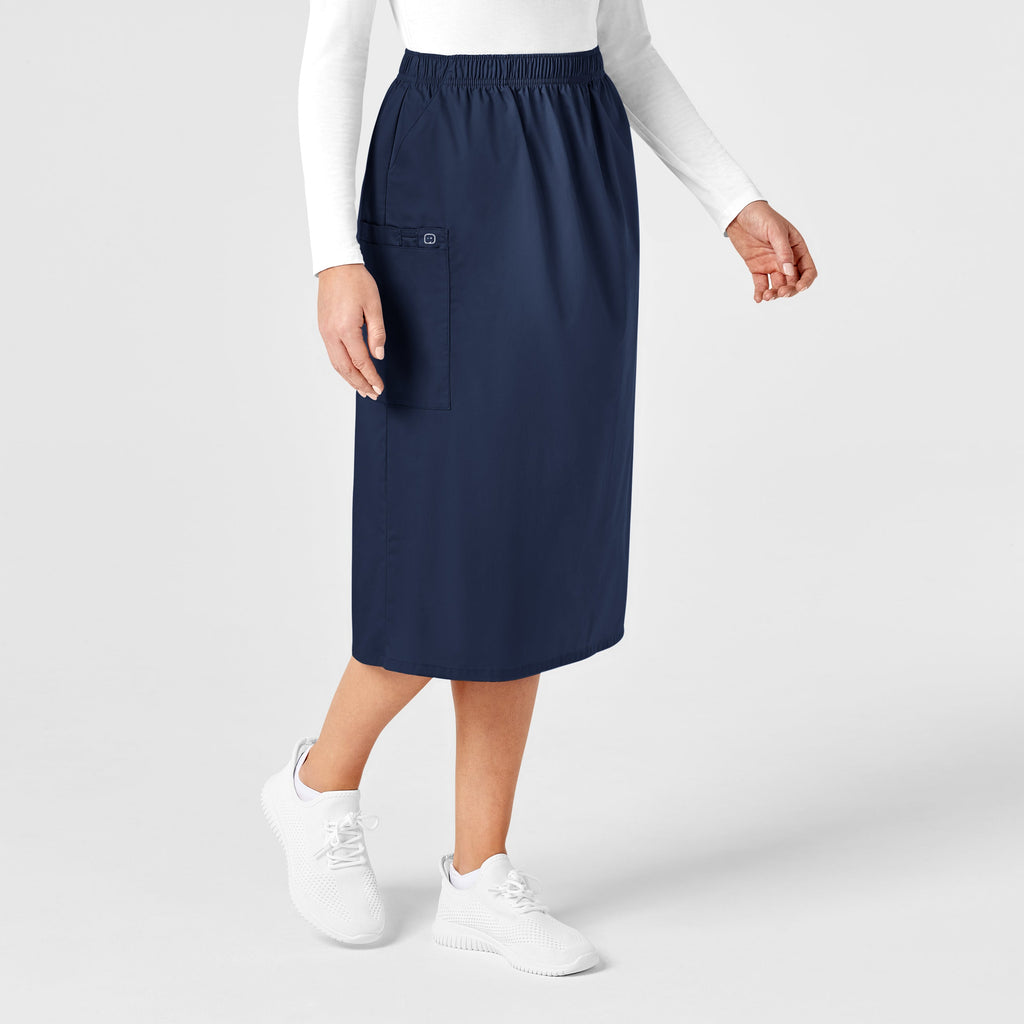 WonderWORK 701 Pull On Cargo Skirt Navy