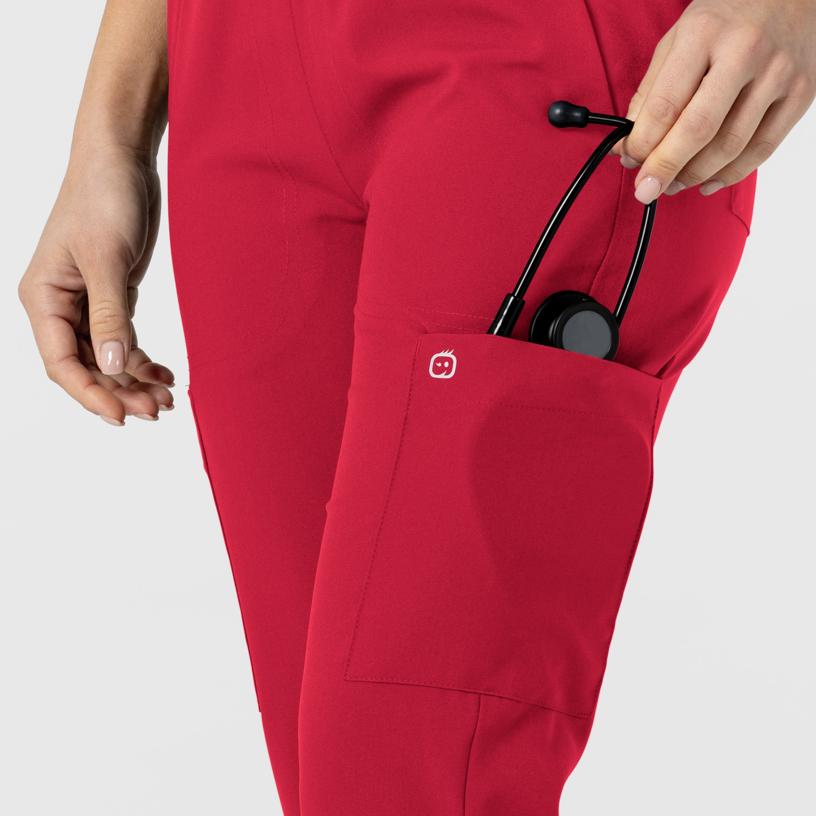 W123 5045 Flex-n-Reach Track Scrub Pants Red