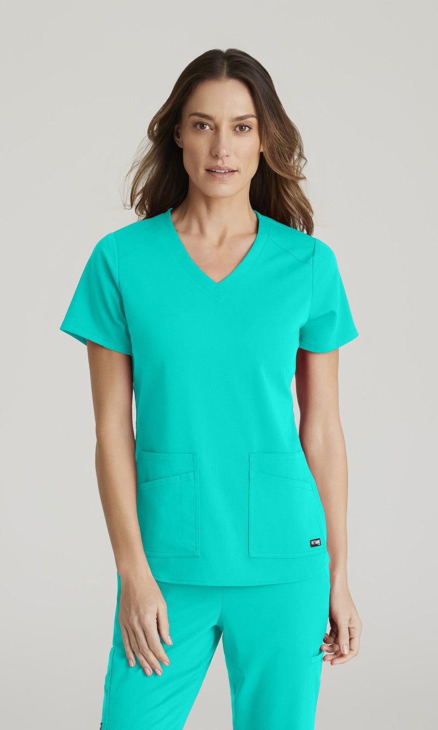 Grey's Anatomy Stretch GRST011 Emma Scrub Top Alpine Aqua