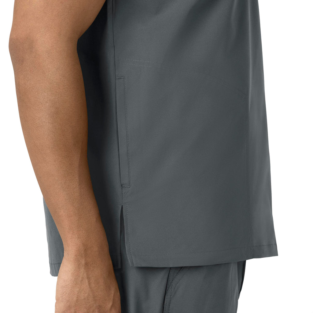 Force Essentials C16113 Men's V-Neck Shirttail Scrub Top Pewter