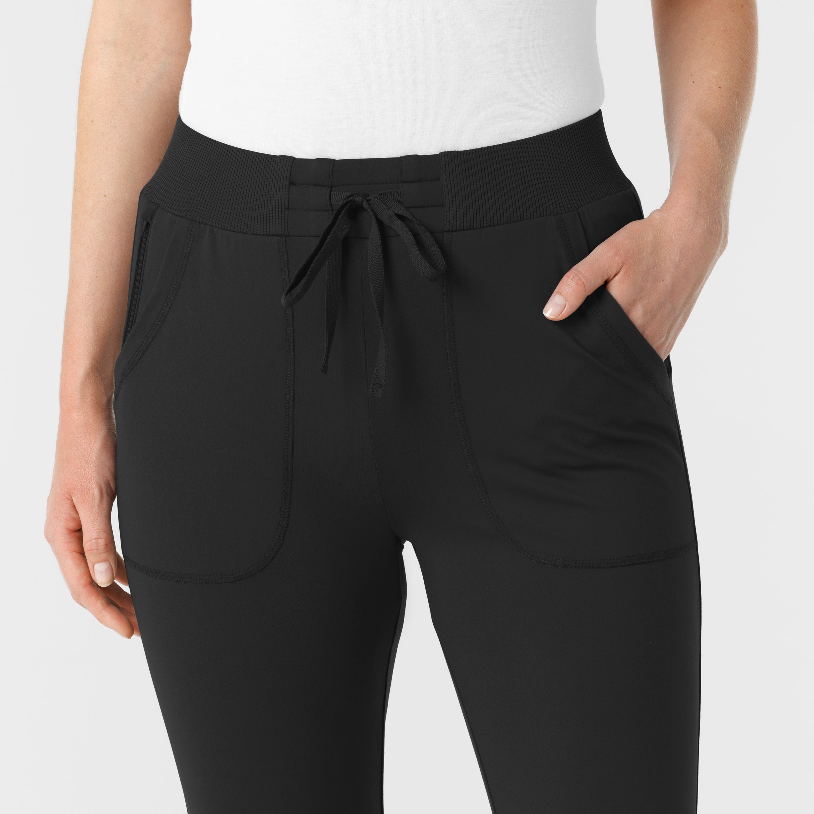 RENEW 5259 Knit Track Scrub Pants Black