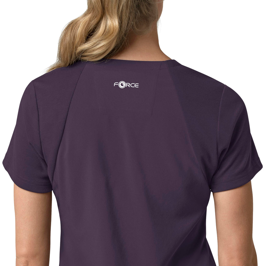 Force Cross-Flex C13210 Flex Panel V-Neck Scrub Top Black Plum