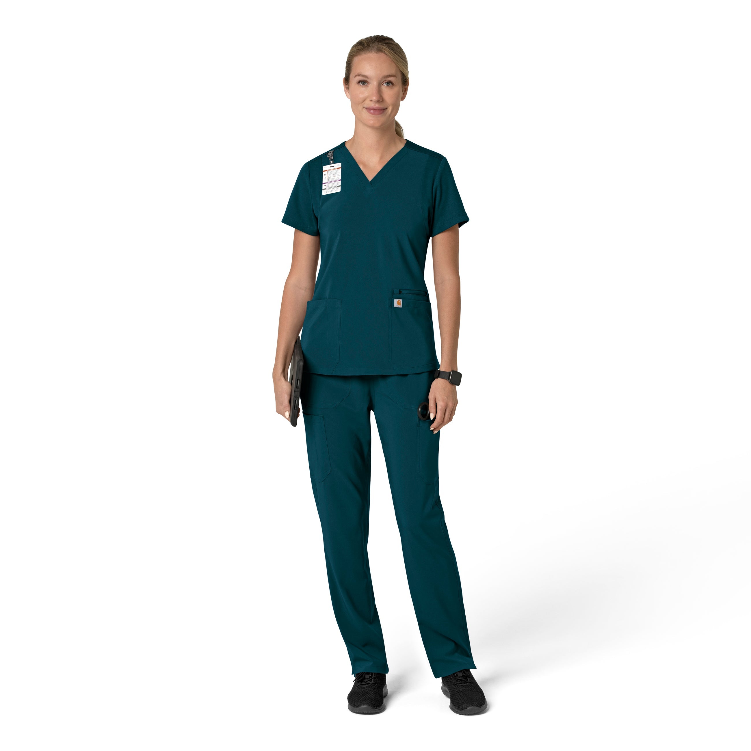 Force Cross-Flex C13210 Flex Panel V-Neck Scrub Top Caribbean