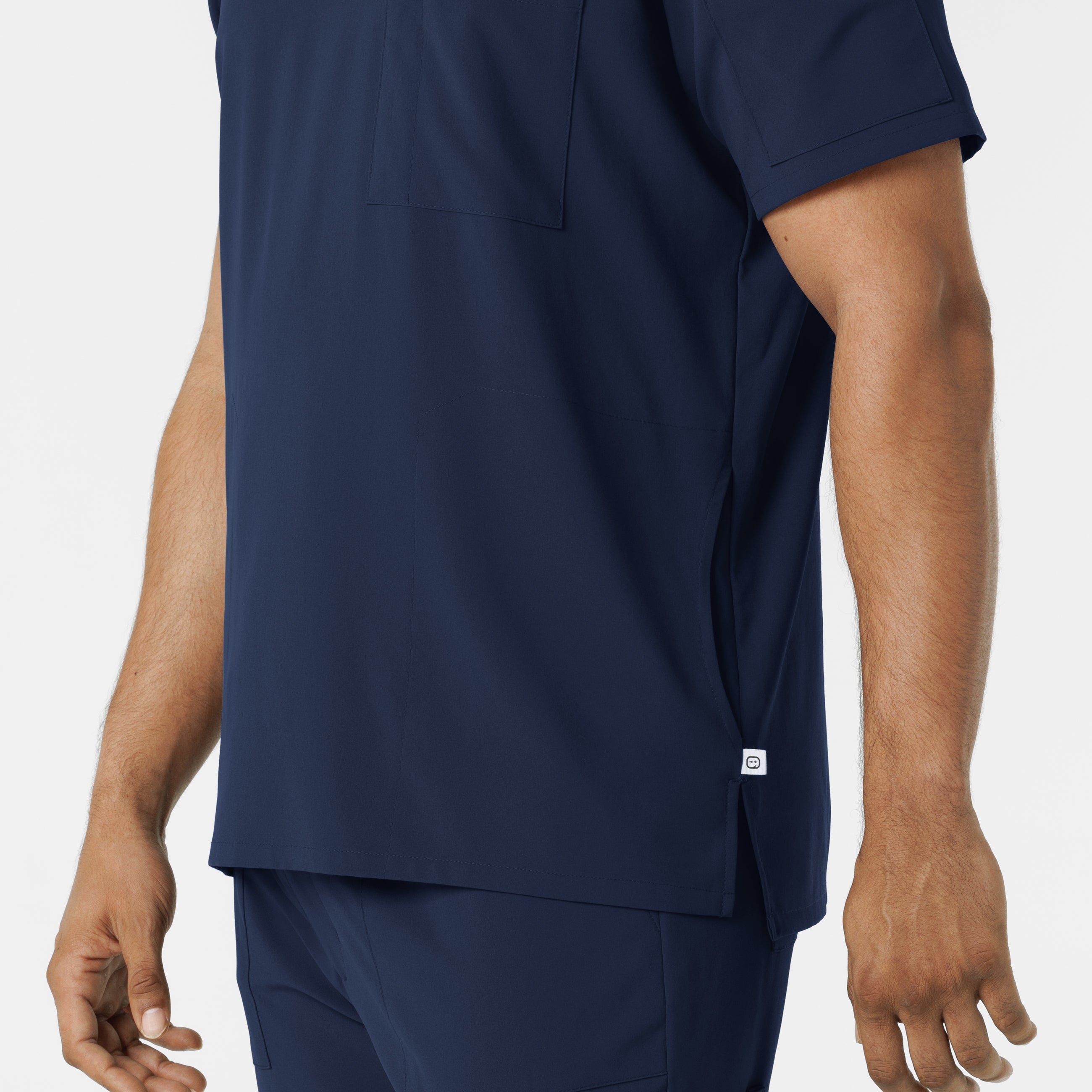 RENEW 6834 Men's V-Neck 5 Pocket Scrub Top Navy