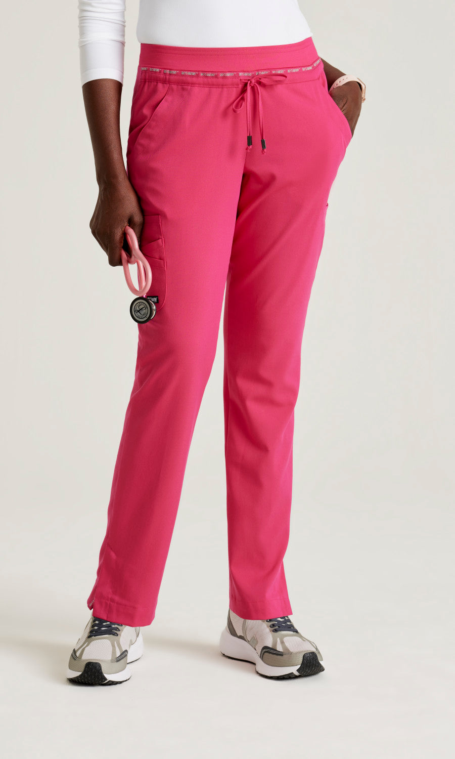 Grey's Anatomy Stretch GRSP526 Serena Scrub Pants Vibrance Pink