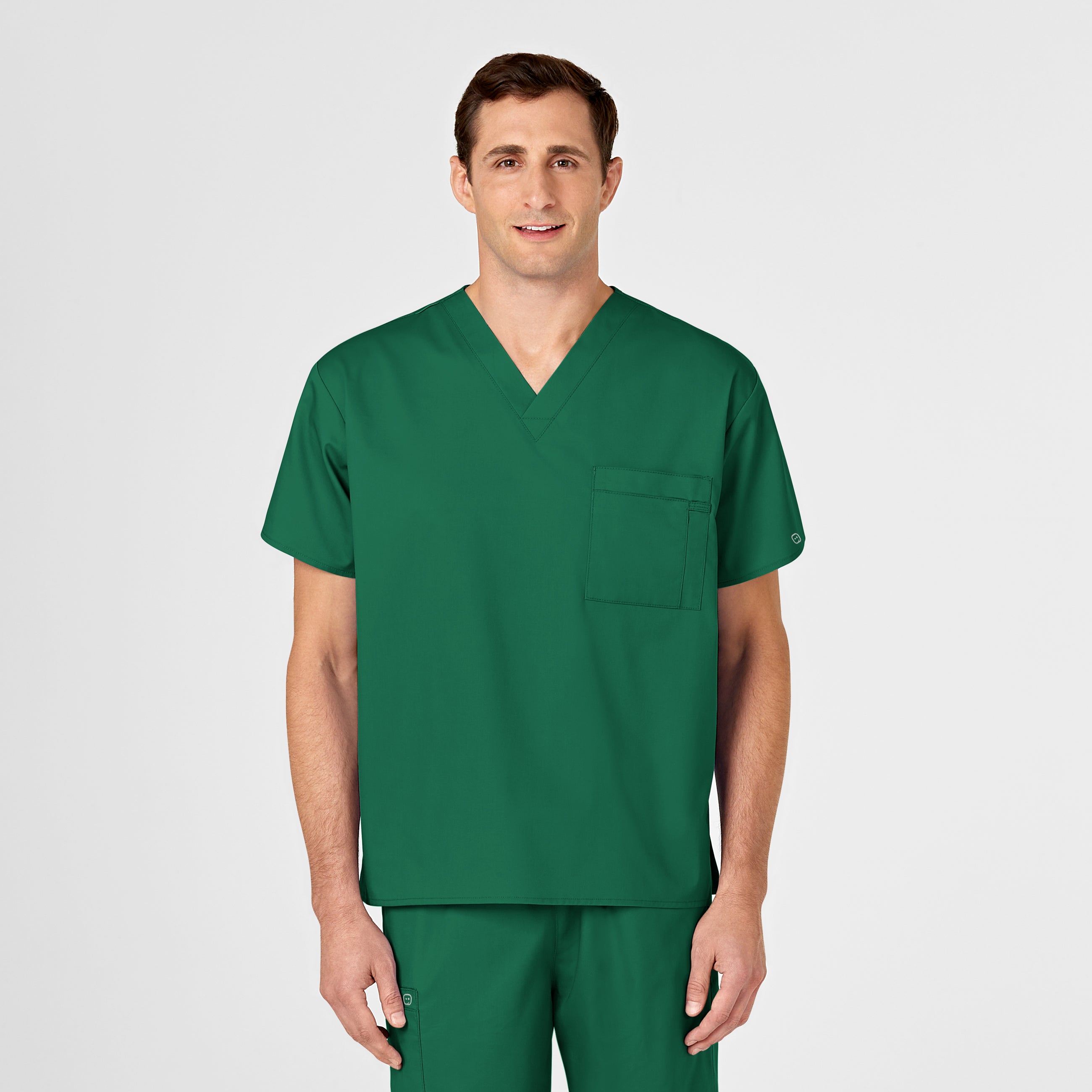 WonderWORK 100 Unisex V-Neck Scrub Top Hunter