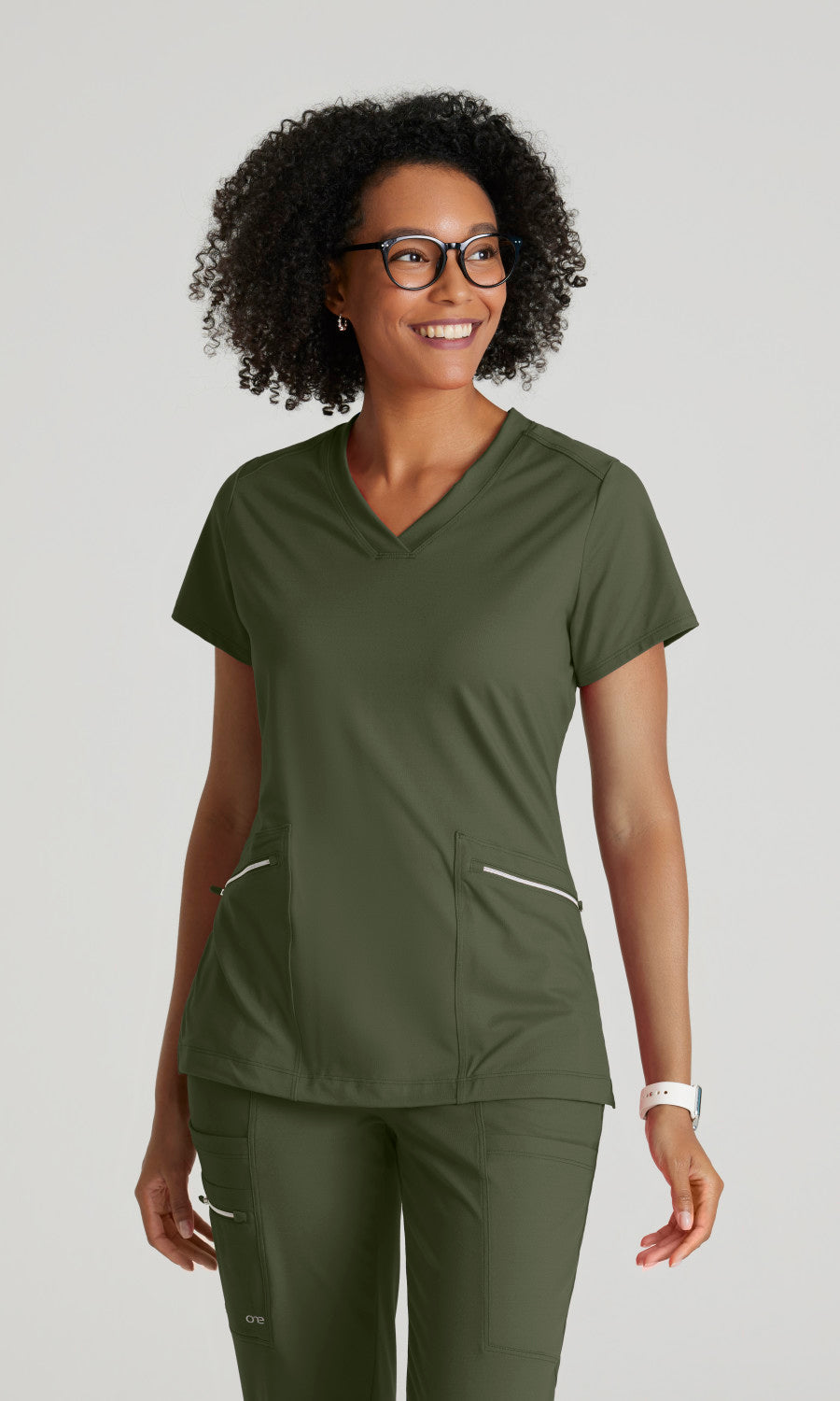 Barco One Performance Knits BOT209 Victory Knit Scrub Top Olive